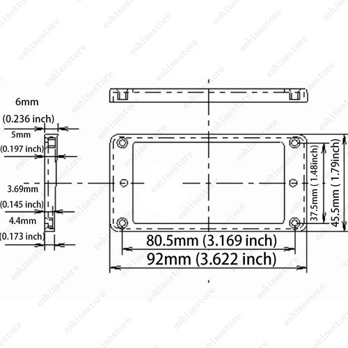 2 Pcs Plastic Flat Bottom Humbucker Pickup Rings Guitar Bridge Neck Frame For LP