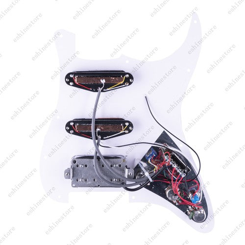 Guitar Hss Loaded Prewired Pickguard with Multi Switches For Strat St White01