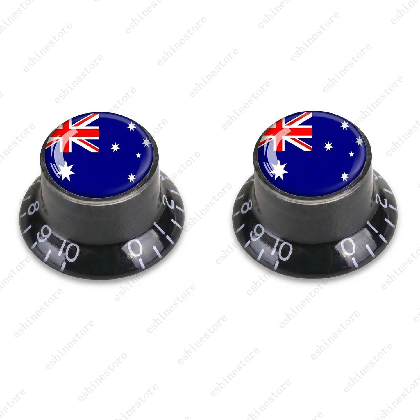 Guitar Reflector Knobs w/ Australia Flag Design Cap Top Hat Knob for Les Paul SG