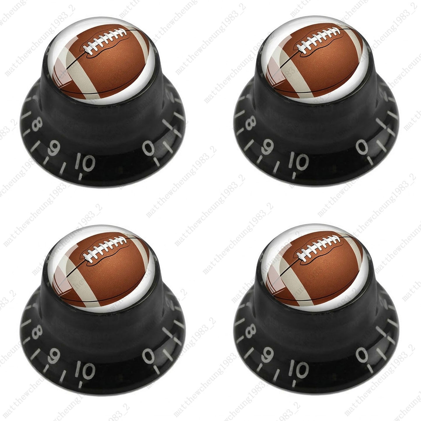 4Pcs Black Guitar Reflector Knobs For Les Paul SG  - 10 Ball Styles Available