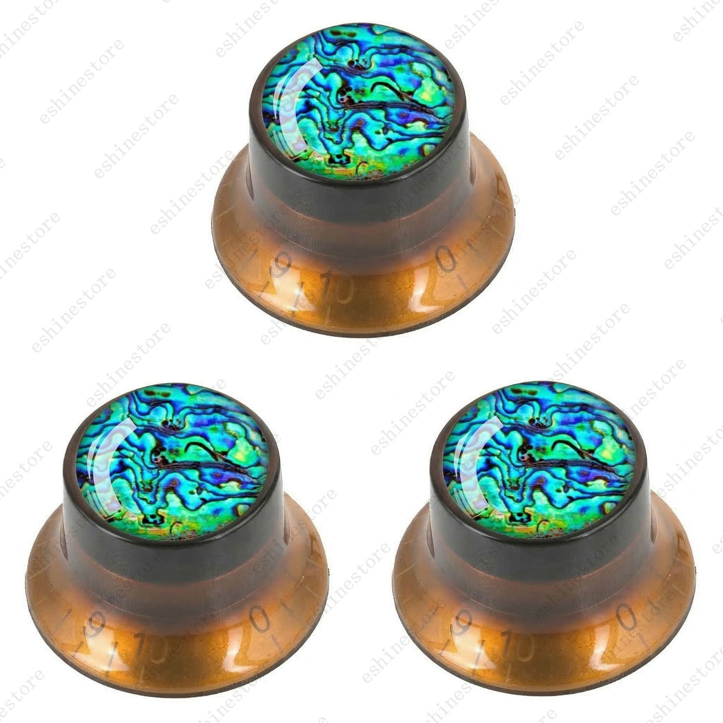 Guitar Reflector Knob with Seashell Pattern Cap Top Hat Knob for Les Paul SG -04