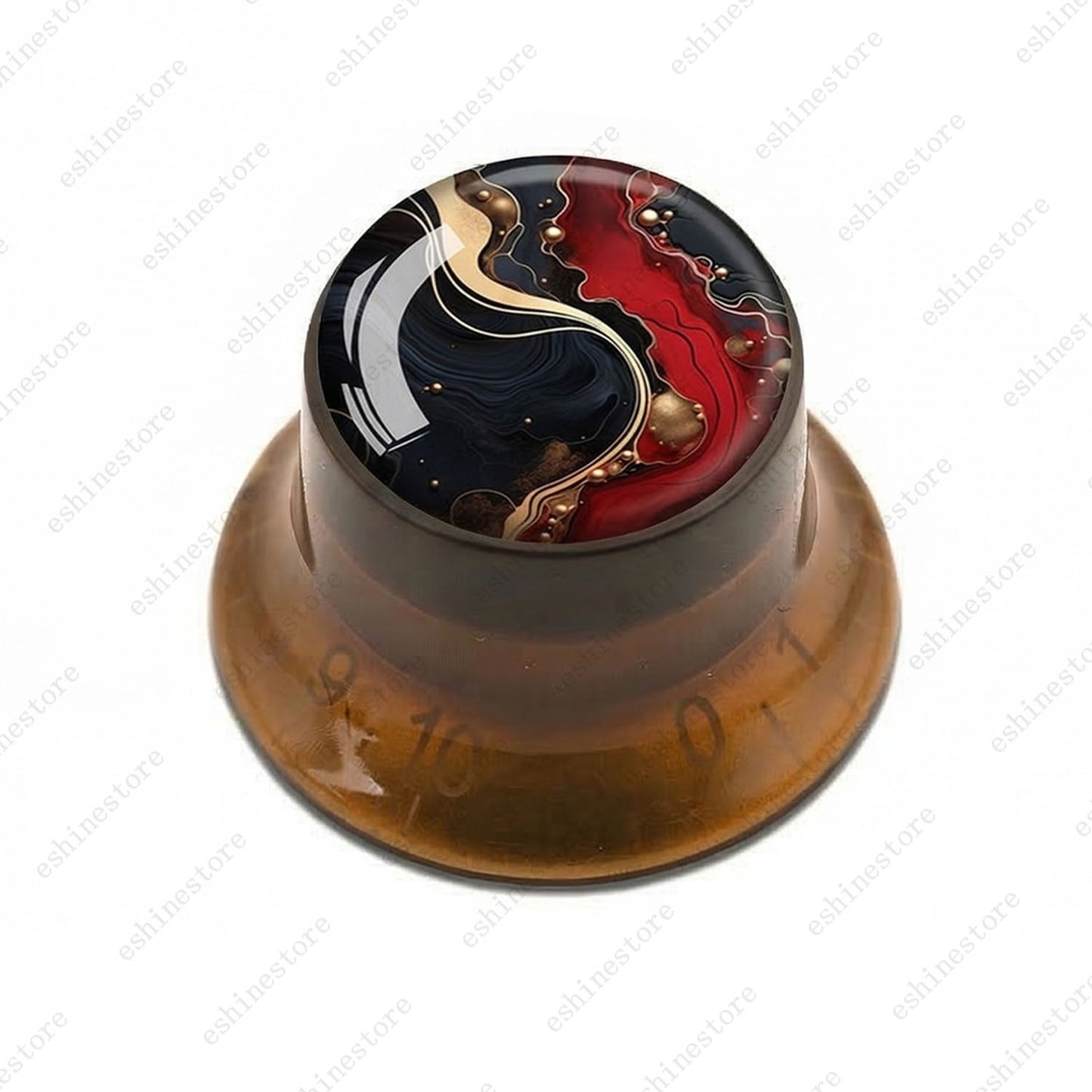 Guitar Reflector Knobs with Abstract Art Cap Top Hat Knobs for Les Paul SG - 01