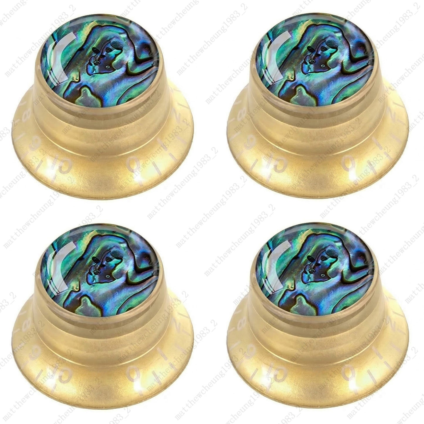 4Pcs Gold Guitar Reflector Knos For Les Paul SG -10 Seashell Pattern Options