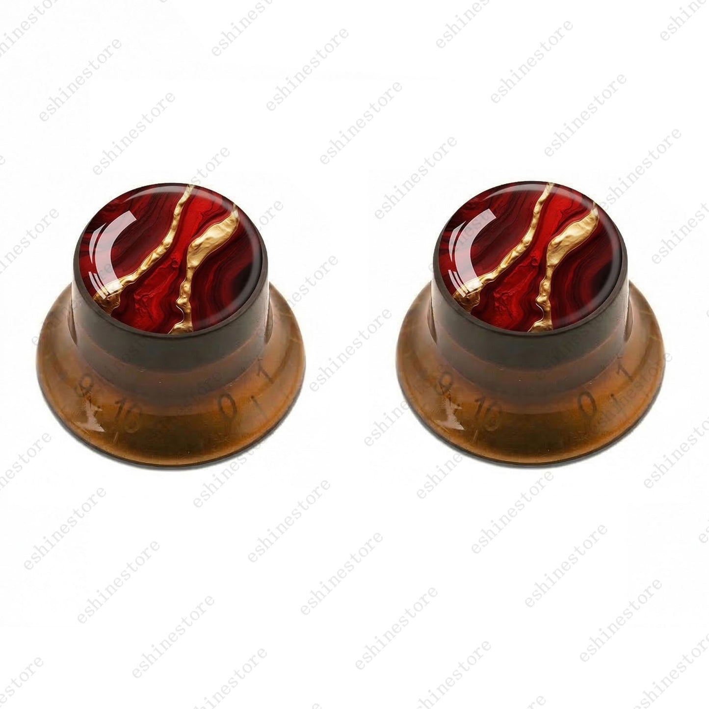 Guitar Reflector Knobs with Abstract Art Cap Top Hat Knobs for Les Paul SG - 09