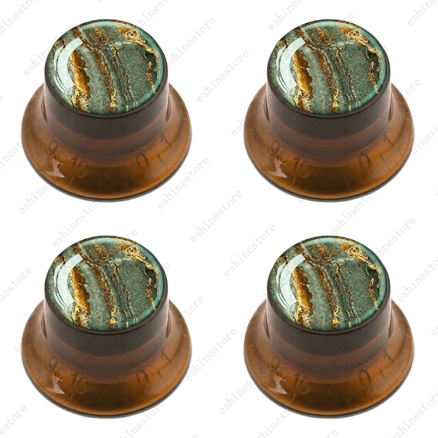 Guitar Reflector Knobs with Marble Texture Cap Top Hat Knob for Les Paul SG - 04