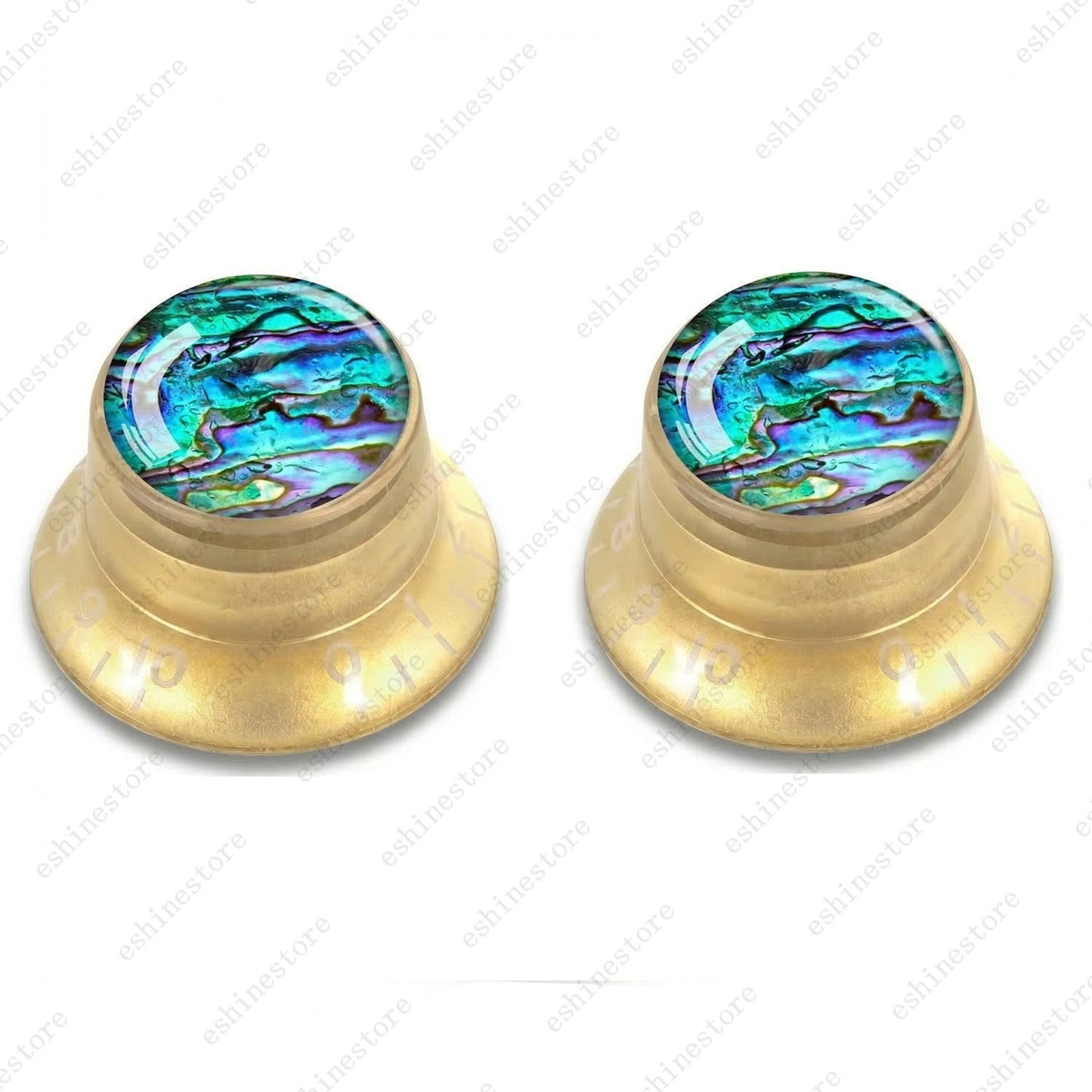 Guitar Reflector Knob with Seashell Pattern Cap Top Hat Knob for Les Paul SG -08