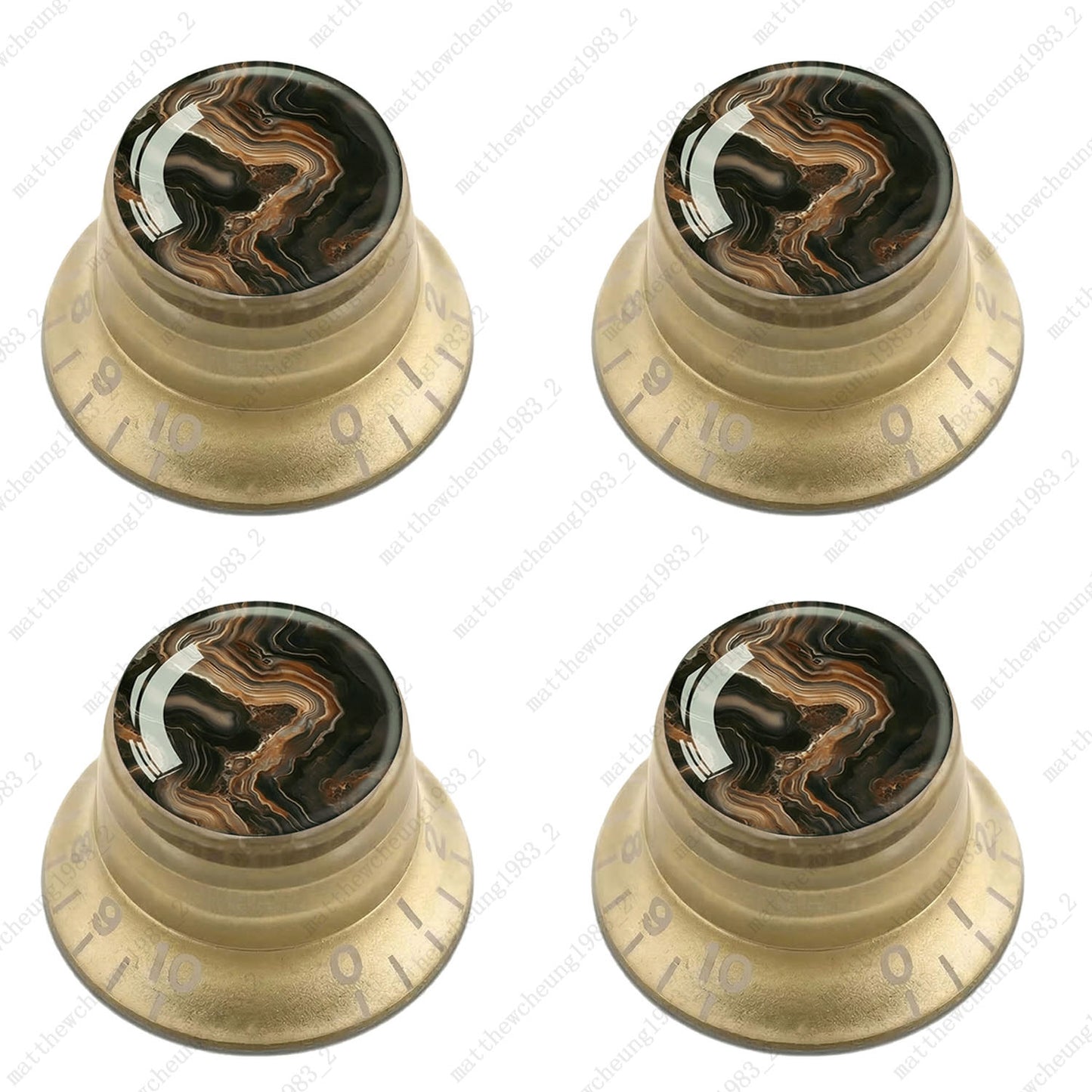 4Pcs Gold Guitar Reflector Knob For Les Paul SG -10 Marble Texture Style Options