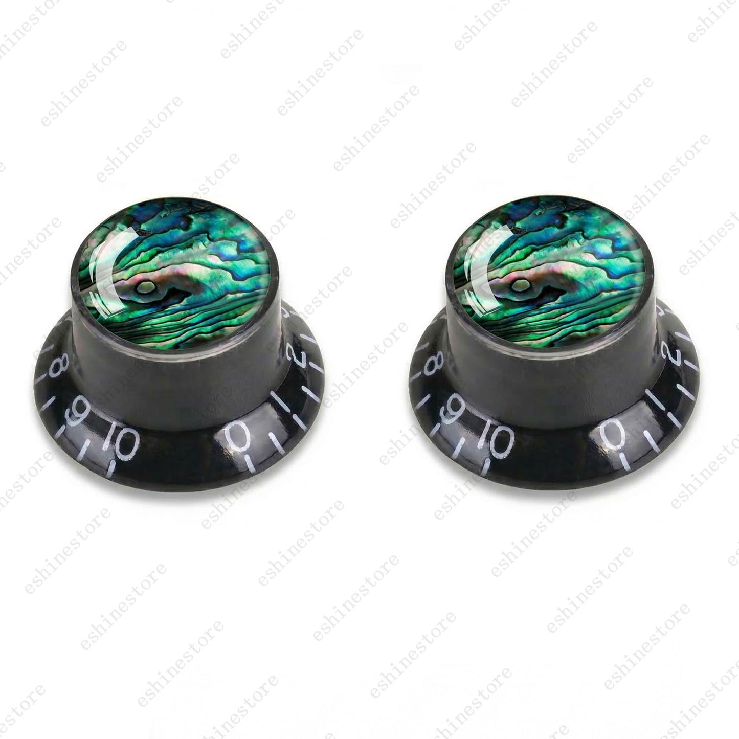 Guitar Reflector Knob with Seashell Pattern Cap Top Hat Knob for Les Paul SG -10