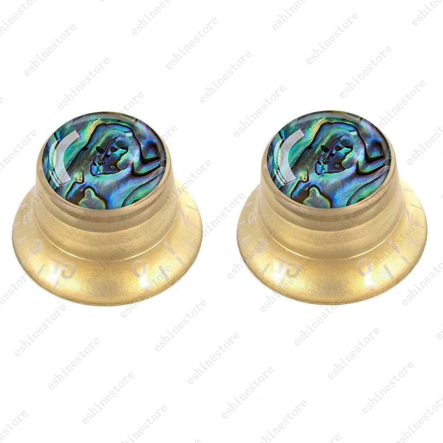 Guitar Reflector Knob with Seashell Pattern Cap Top Hat Knob for Les Paul SG -05