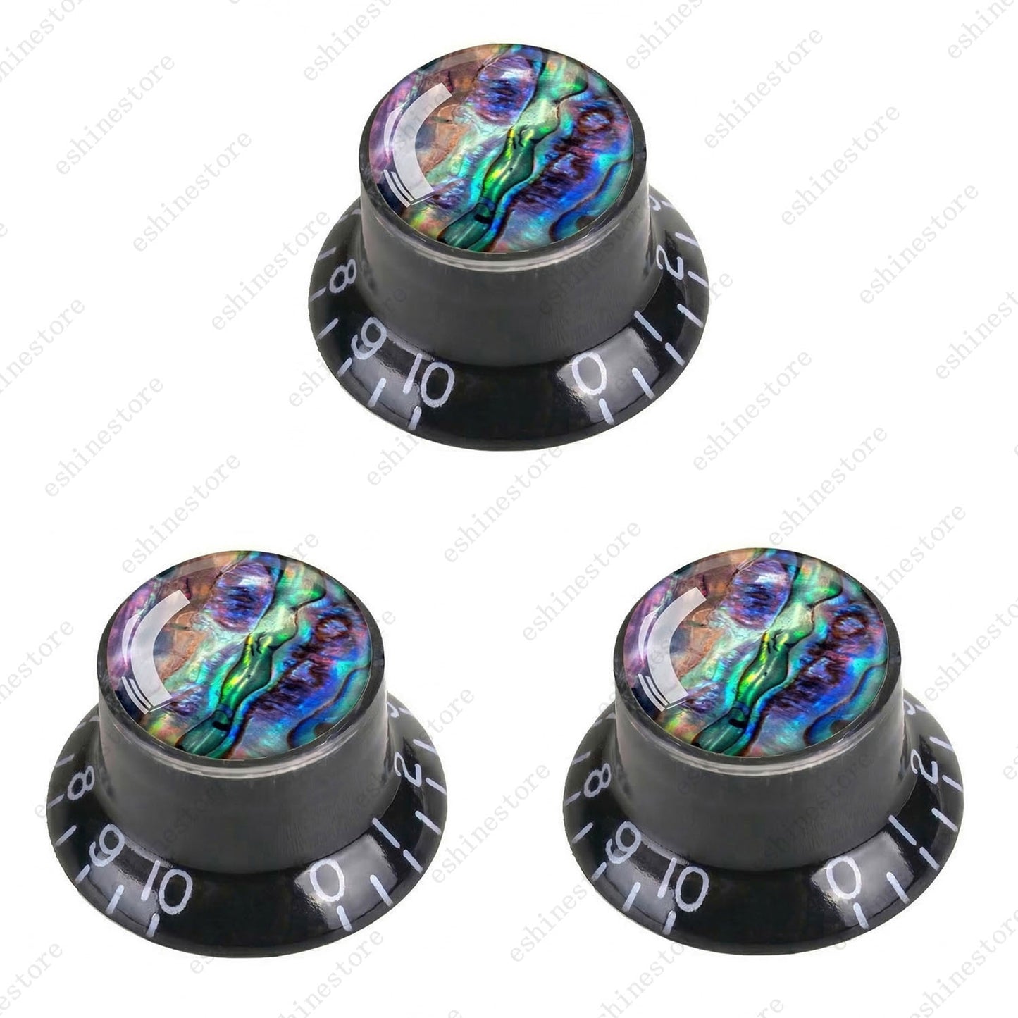 Guitar Reflector Knob with Seashell Pattern Cap Top Hat Knob for Les Paul SG -01