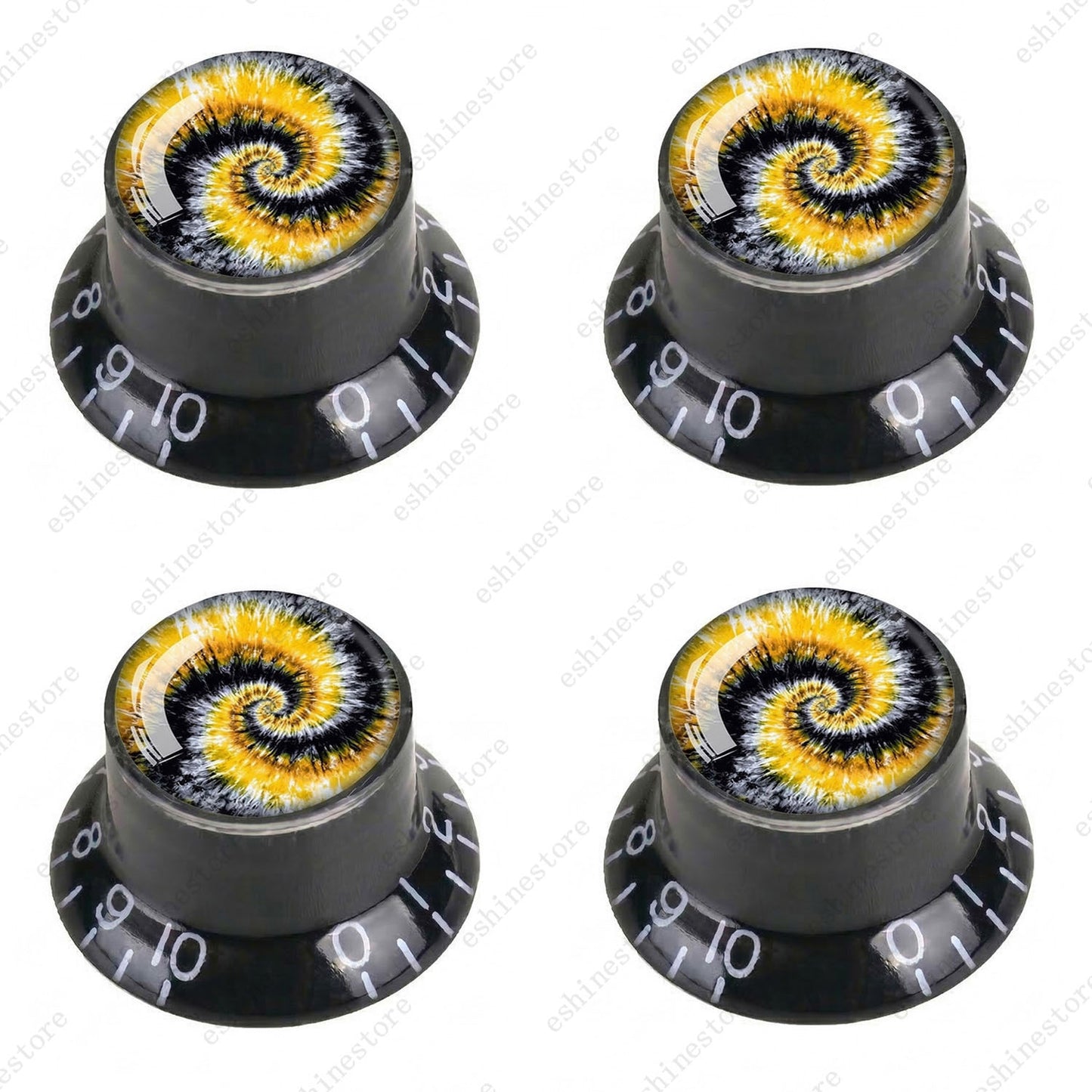 Guitar Reflector Knobs with Spiral Tie Dye Cap Top Hat Knob for Les Paul SG - 06