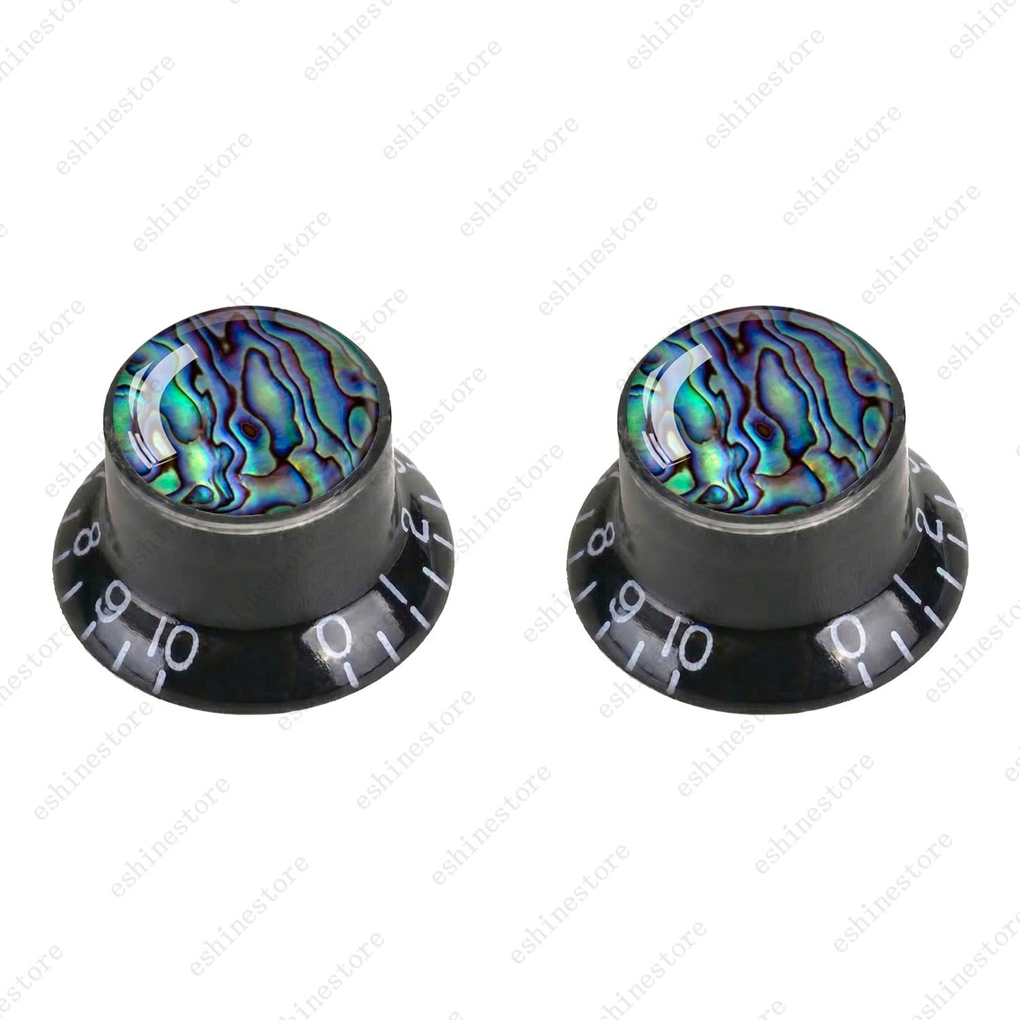 Guitar Reflector Knob with Seashell Pattern Cap Top Hat Knob for Les Paul SG -03