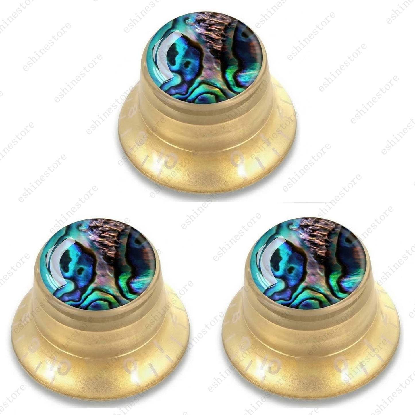 Guitar Reflector Knob with Seashell Pattern Cap Top Hat Knob for Les Paul SG -02