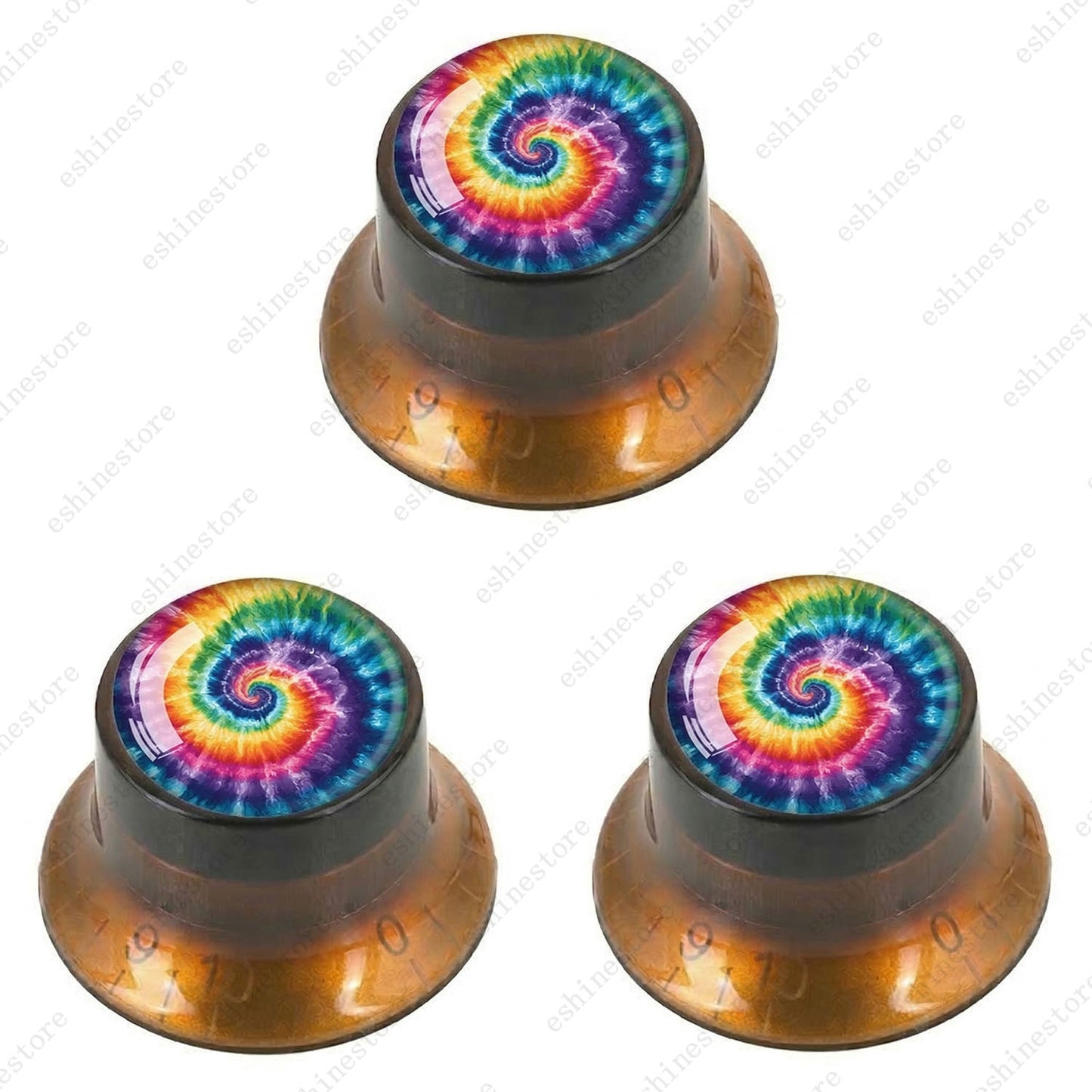 Guitar Reflector Knobs with Spiral Tie Dye Cap Top Hat Knob for Les Paul SG - 04