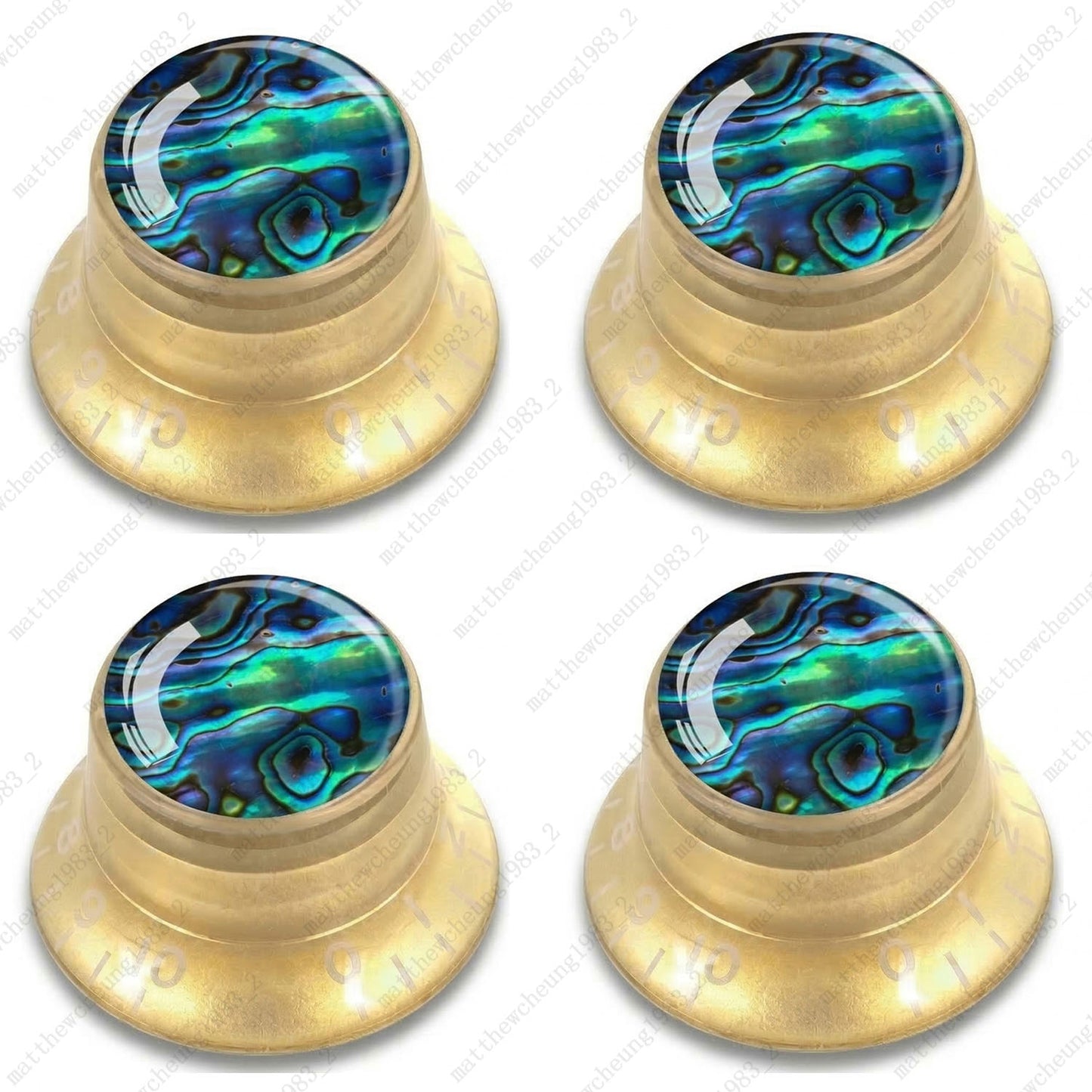 4Pcs Gold Guitar Reflector Knos For Les Paul SG -10 Seashell Pattern Options