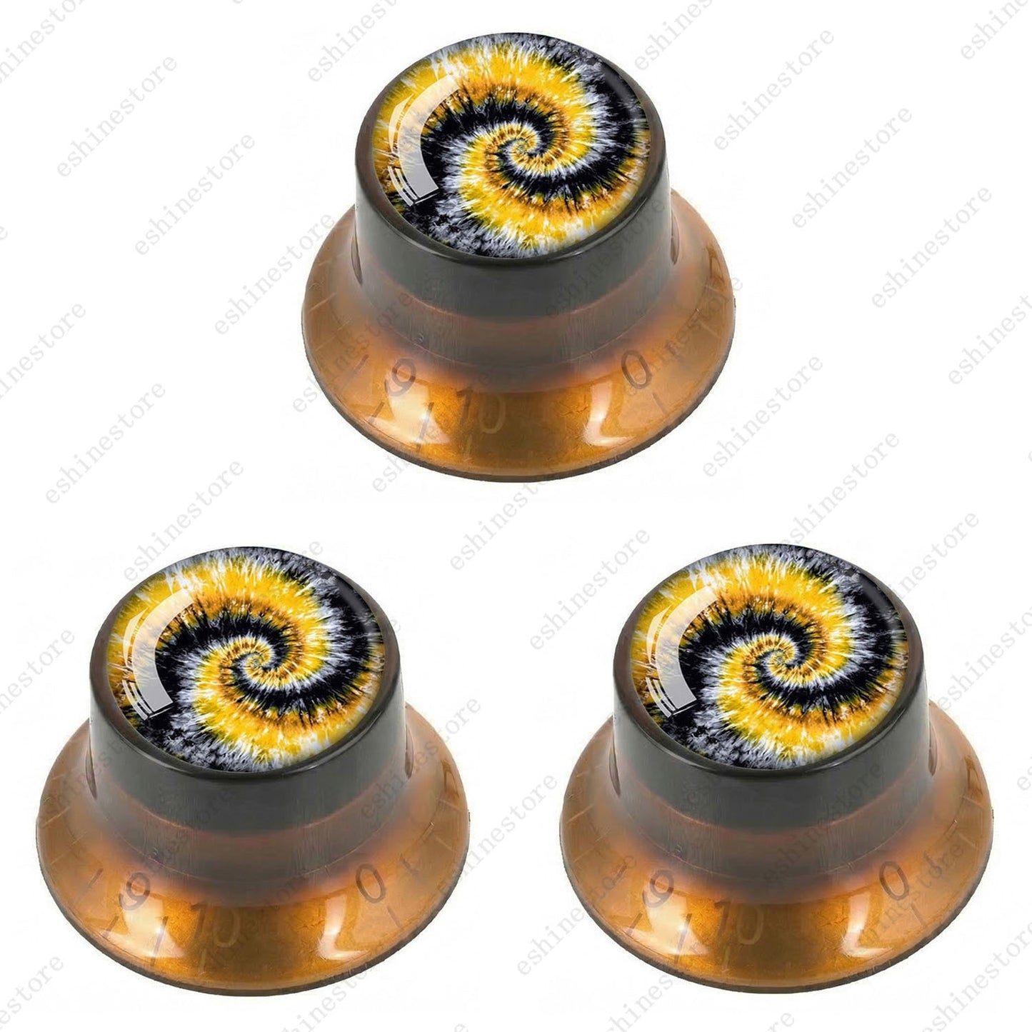 Guitar Reflector Knobs with Spiral Tie Dye Cap Top Hat Knob for Les Paul SG - 06