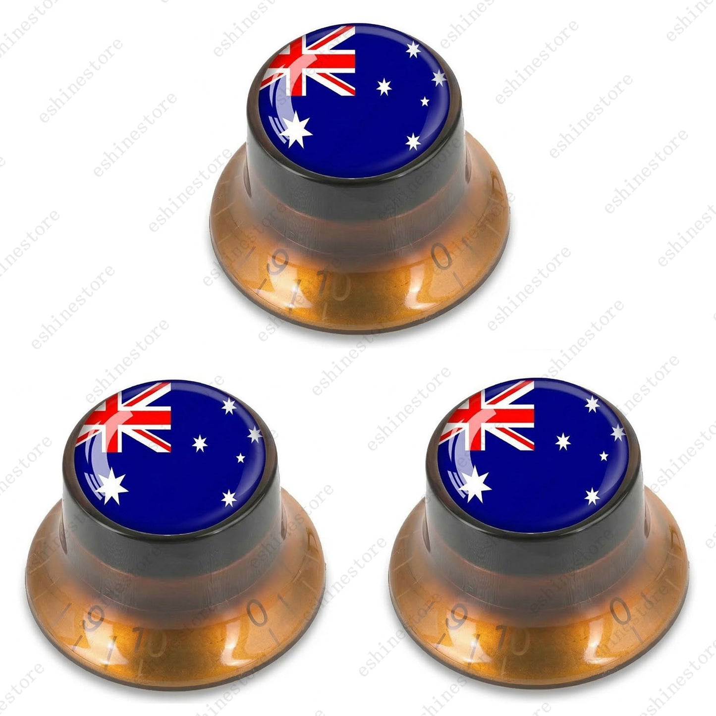 Guitar Reflector Knobs w/ Australia Flag Design Cap Top Hat Knob for Les Paul SG