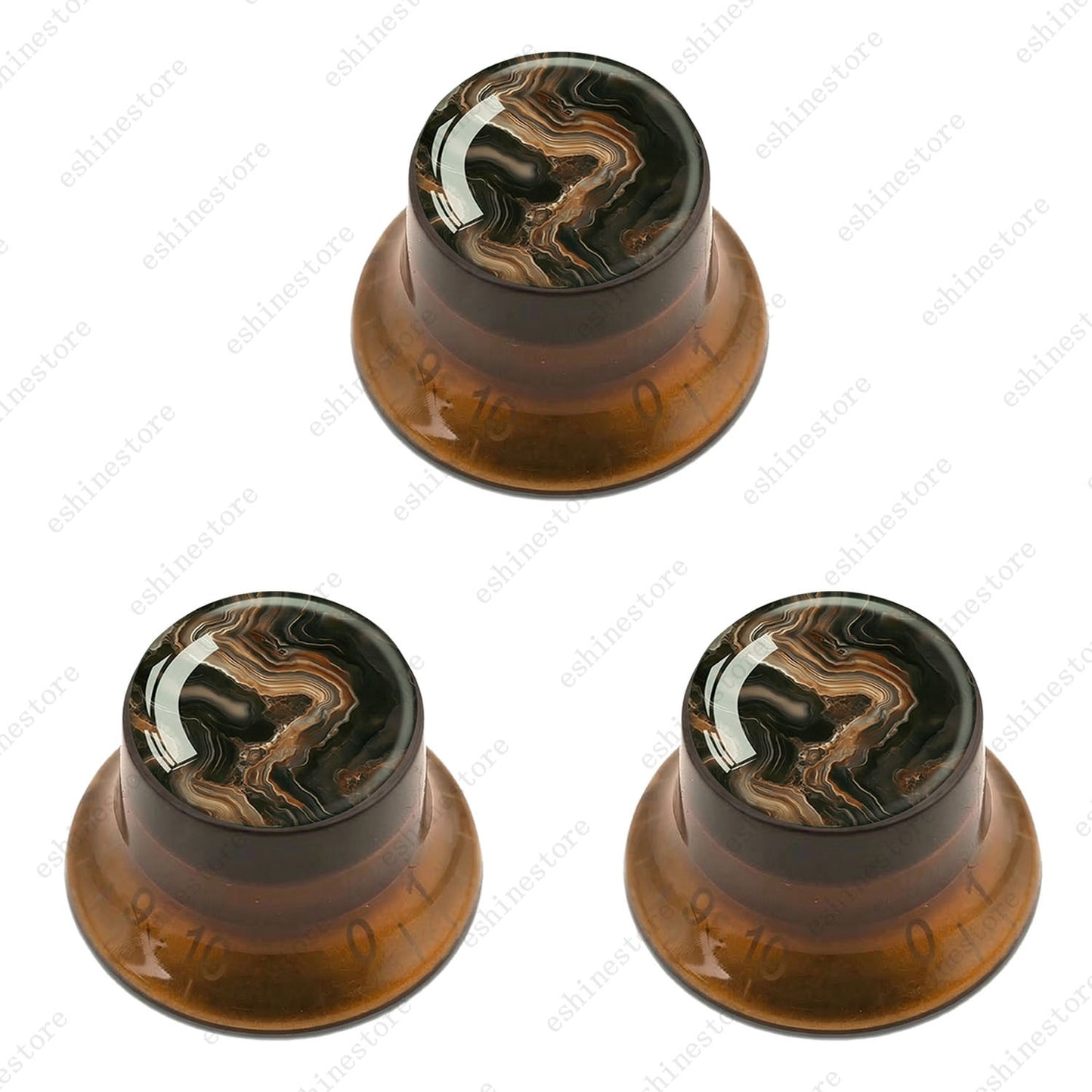Guitar Reflector Knobs with Marble Texture Cap Top Hat Knob for Les Paul SG - 02