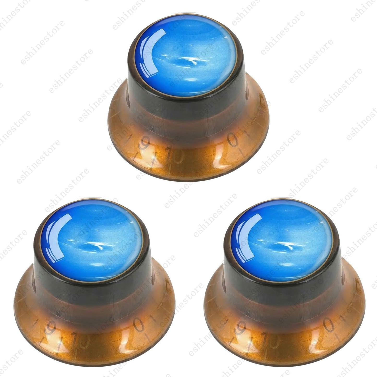 Guitar Reflector Knob w/ Neptune Pattern Design Cap Top Hat Knob for Les Paul SG