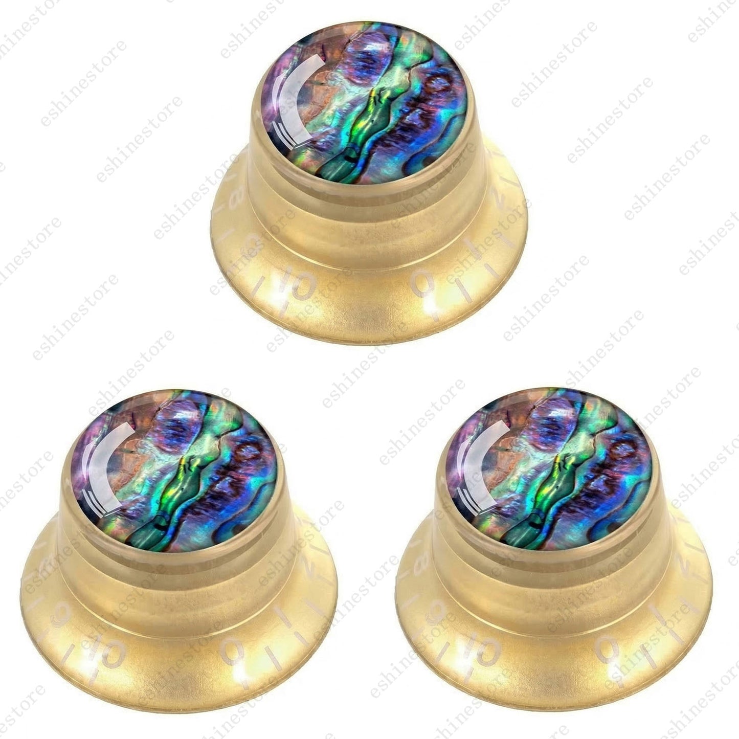 Guitar Reflector Knob with Seashell Pattern Cap Top Hat Knob for Les Paul SG -01