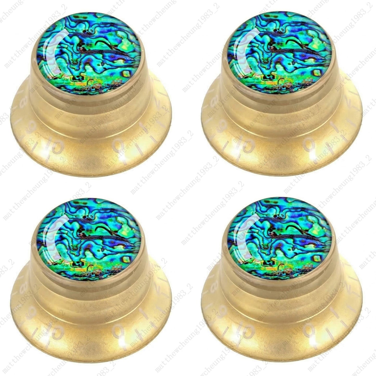 4Pcs Gold Guitar Reflector Knos For Les Paul SG -10 Seashell Pattern Options
