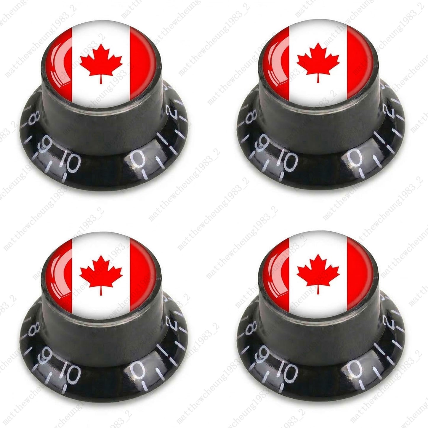4Pcs Black Guitar Reflector Knos For Les Paul SG -10 National Flag Options