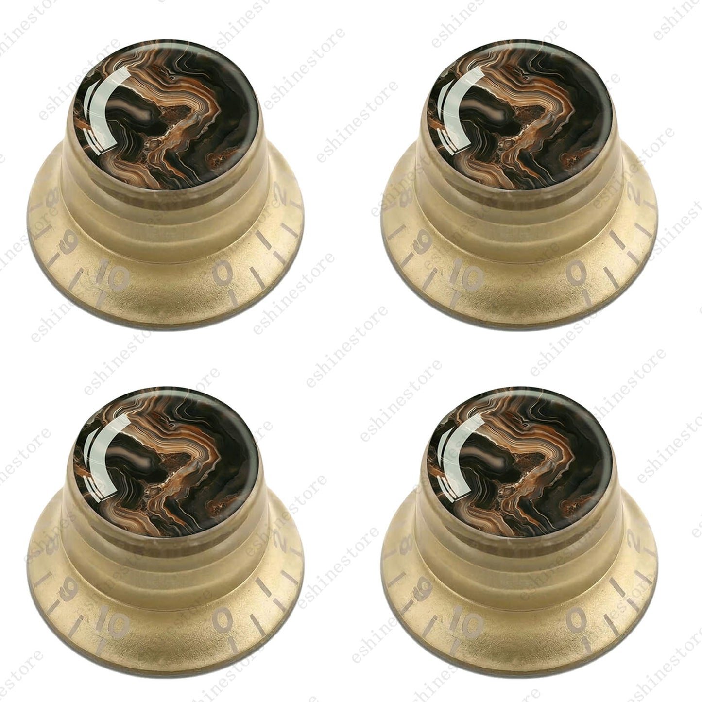 Guitar Reflector Knobs with Marble Texture Cap Top Hat Knob for Les Paul SG - 02