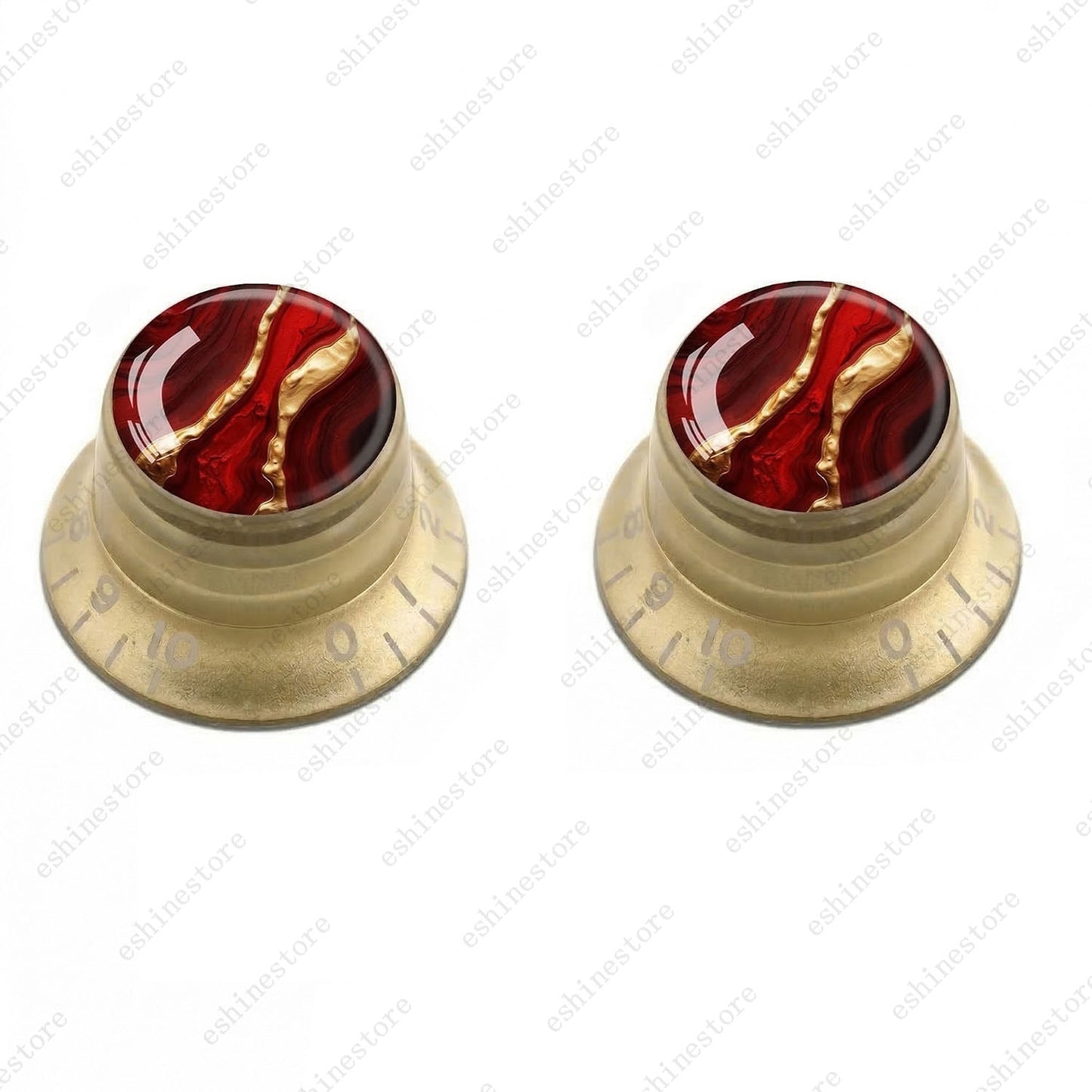 Guitar Reflector Knobs with Abstract Art Cap Top Hat Knobs for Les Paul SG - 09