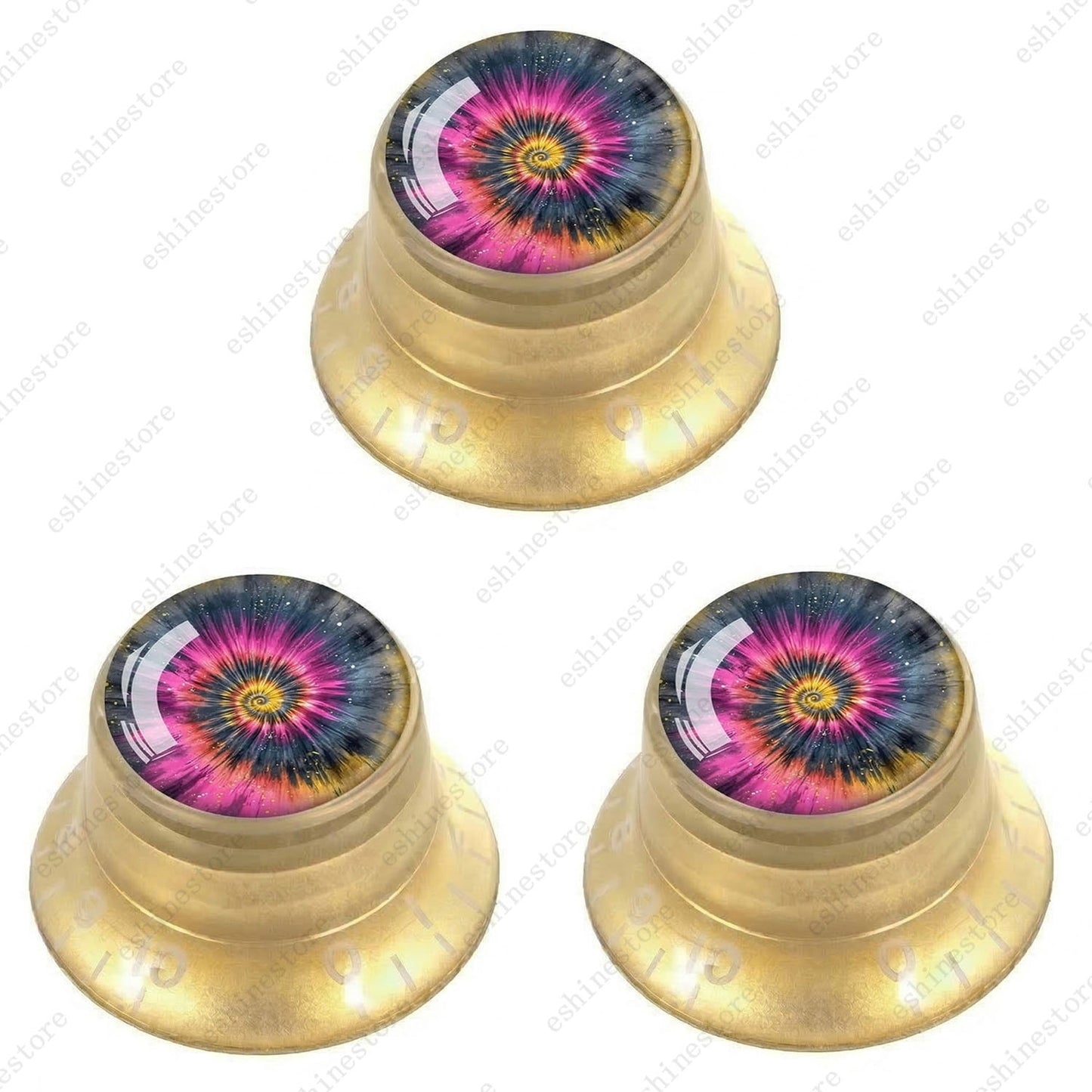 Guitar Reflector Knobs with Spiral Tie Dye Cap Top Hat Knob for Les Paul SG - 07