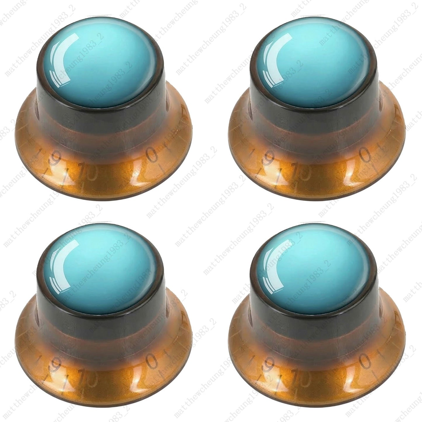 4Pcs Amber Guitar Reflector Knos For Les Paul SG -8 Solar System Pattern Option