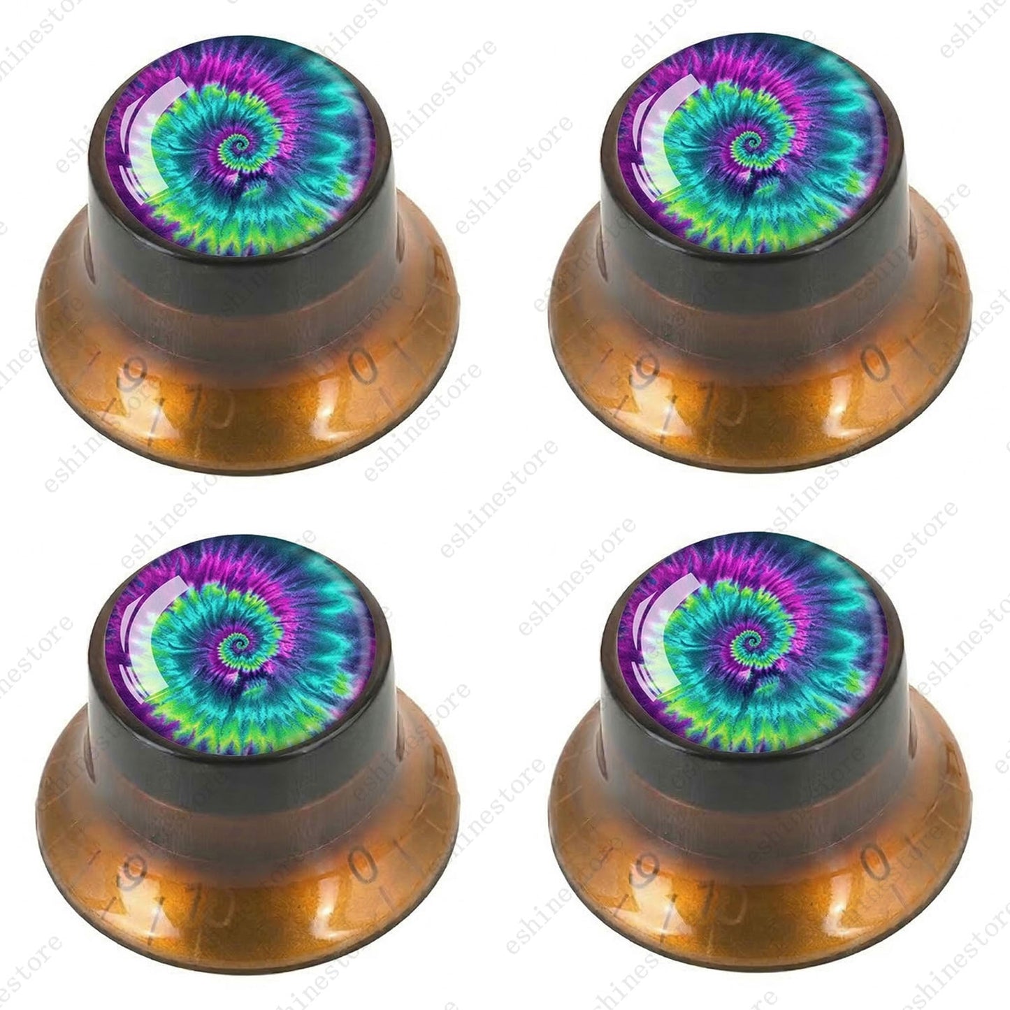 Guitar Reflector Knobs with Spiral Tie Dye Cap Top Hat Knob for Les Paul SG - 03