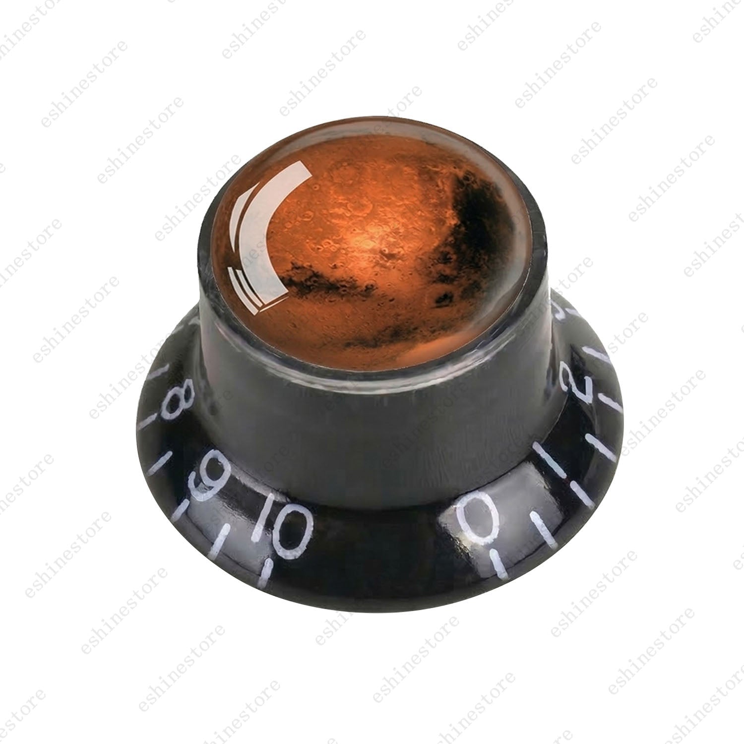 Guitar Reflector Knob with Mars Pattern Design Cap Top Hat Knob for Les Paul SG