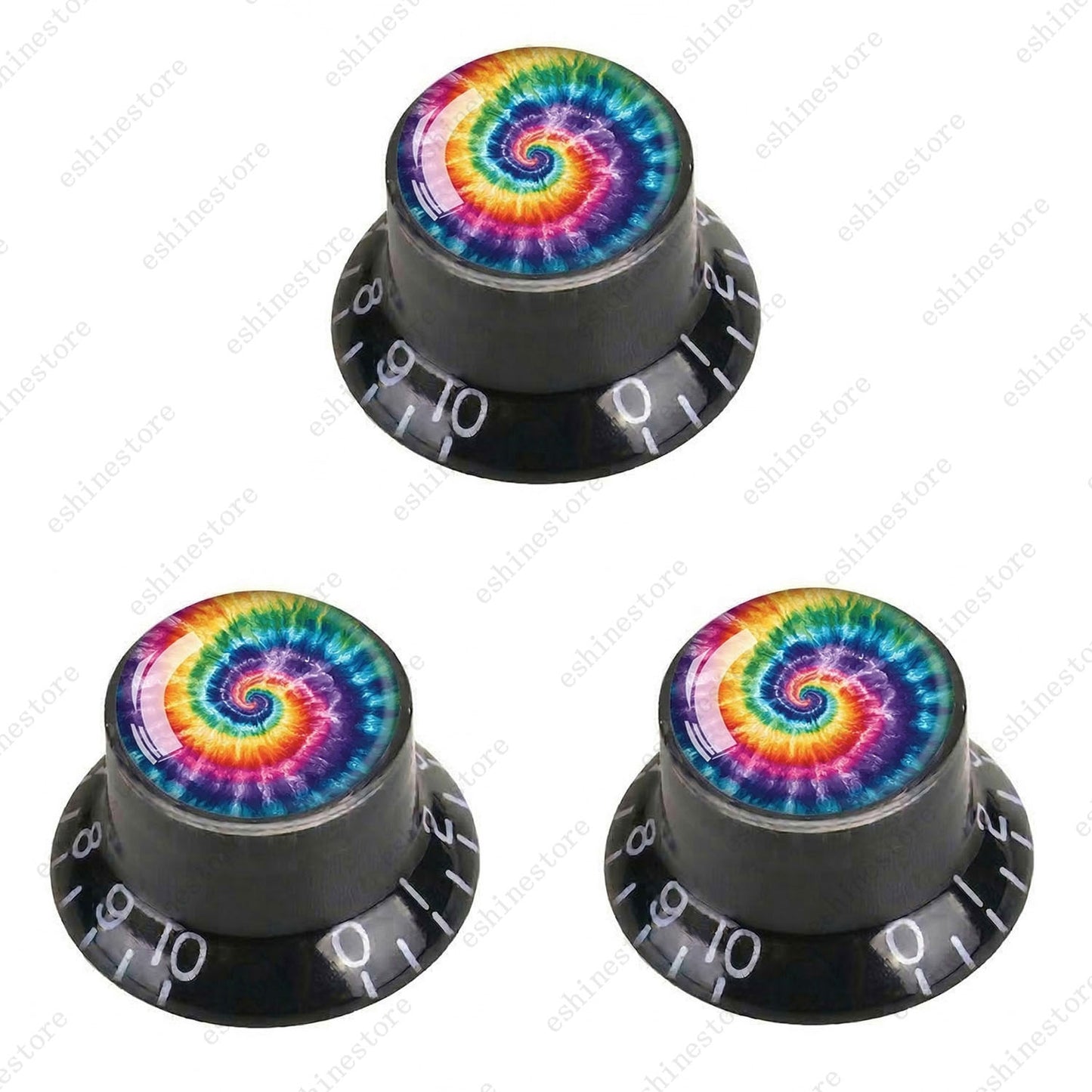 Guitar Reflector Knobs with Spiral Tie Dye Cap Top Hat Knob for Les Paul SG - 04