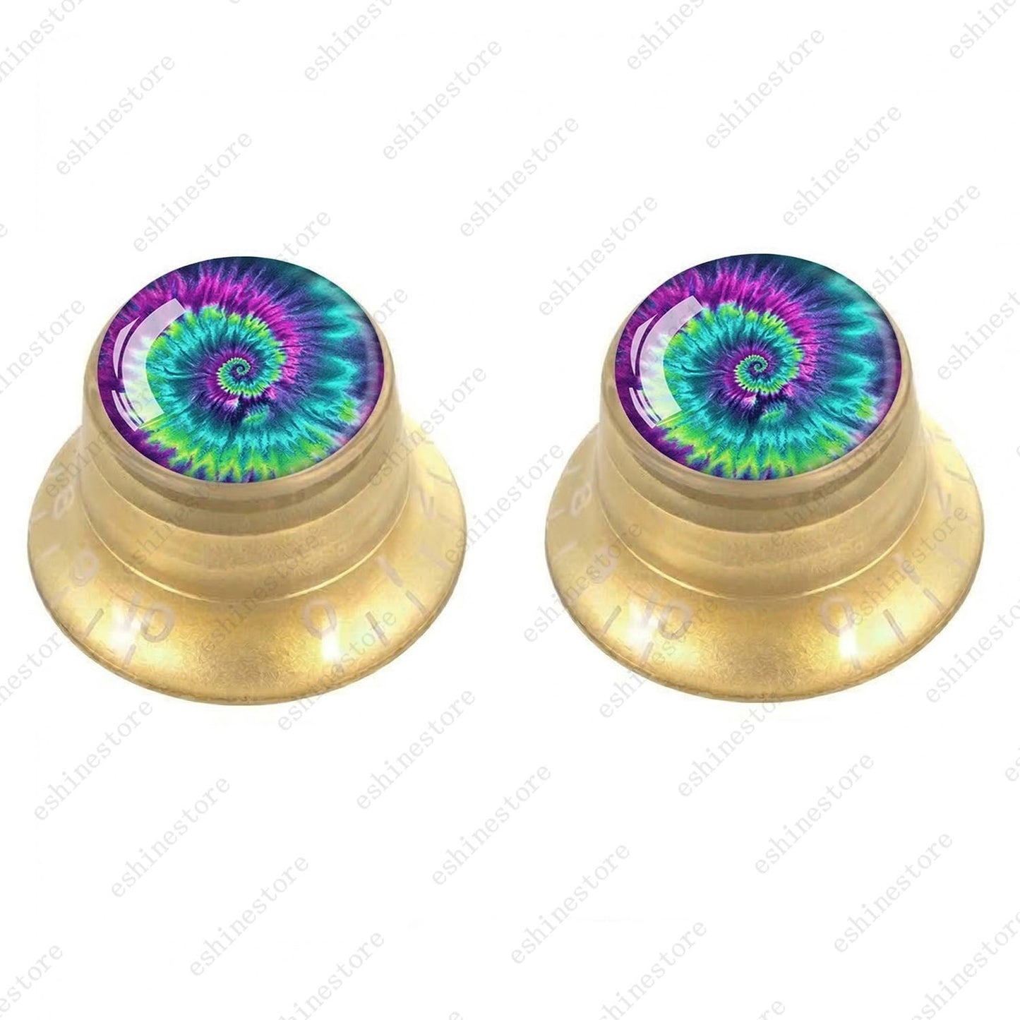 Guitar Reflector Knobs with Spiral Tie Dye Cap Top Hat Knob for Les Paul SG - 03