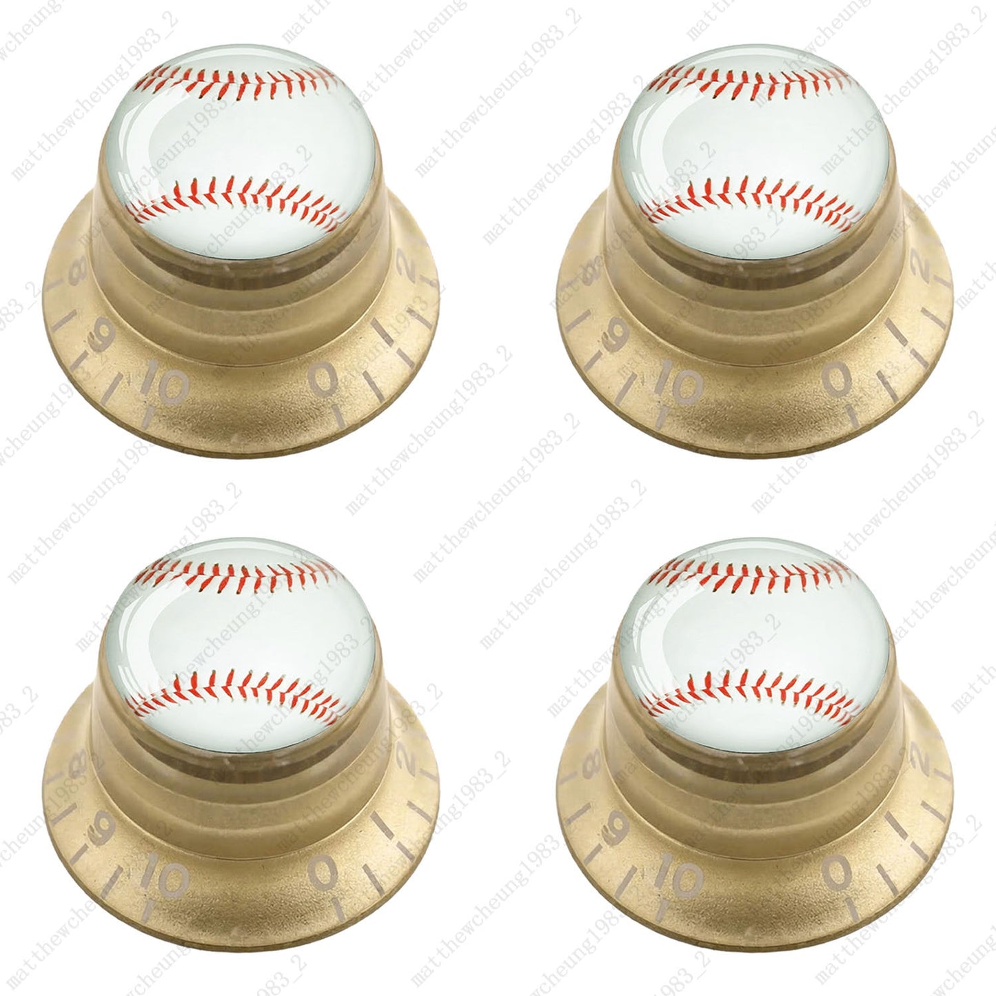 4Pcs Gold Guitar Reflector Knobs For Les Paul SG  - 10 Ball Styles Available