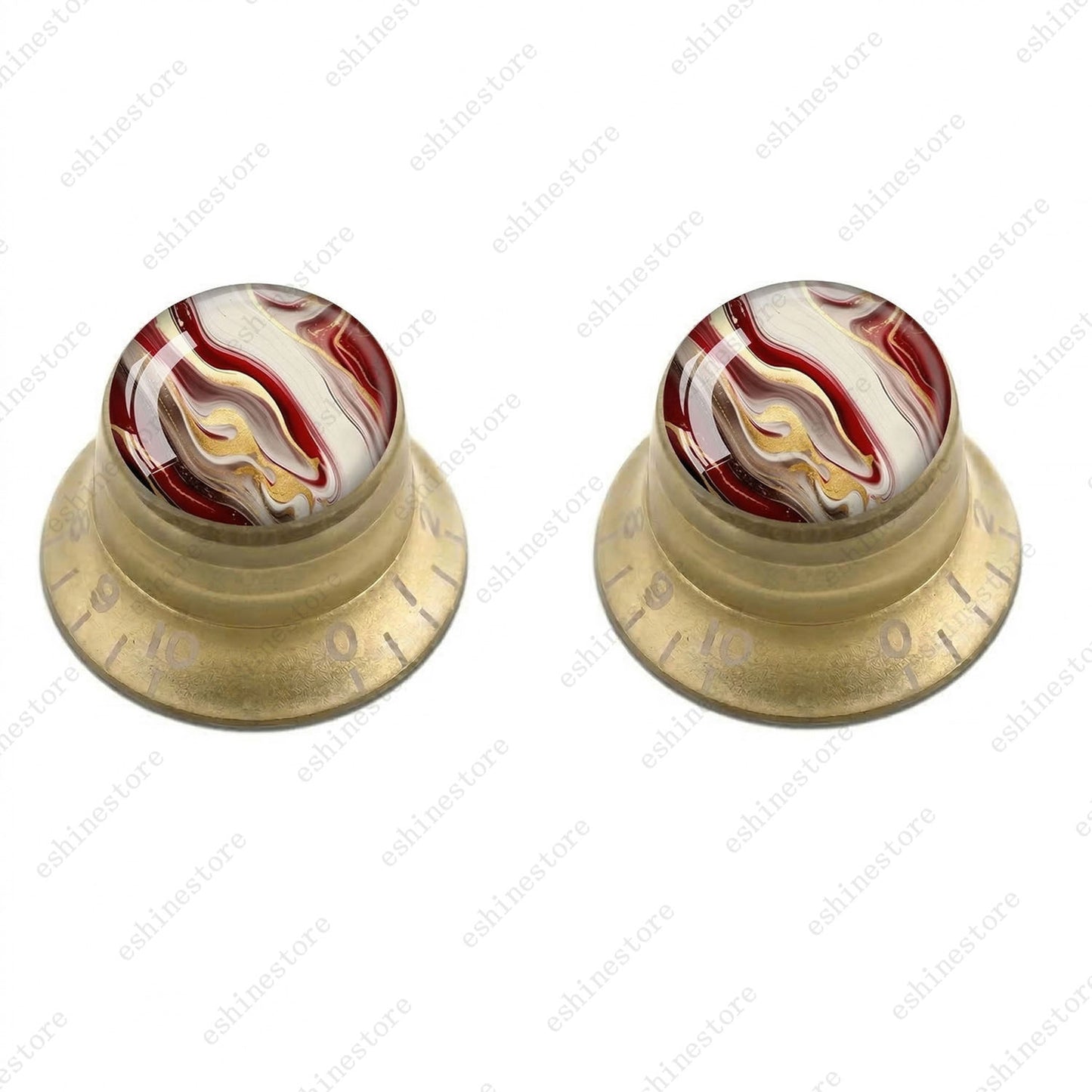 Guitar Reflector Knobs with Abstract Art Cap Top Hat Knobs for Les Paul SG - 04