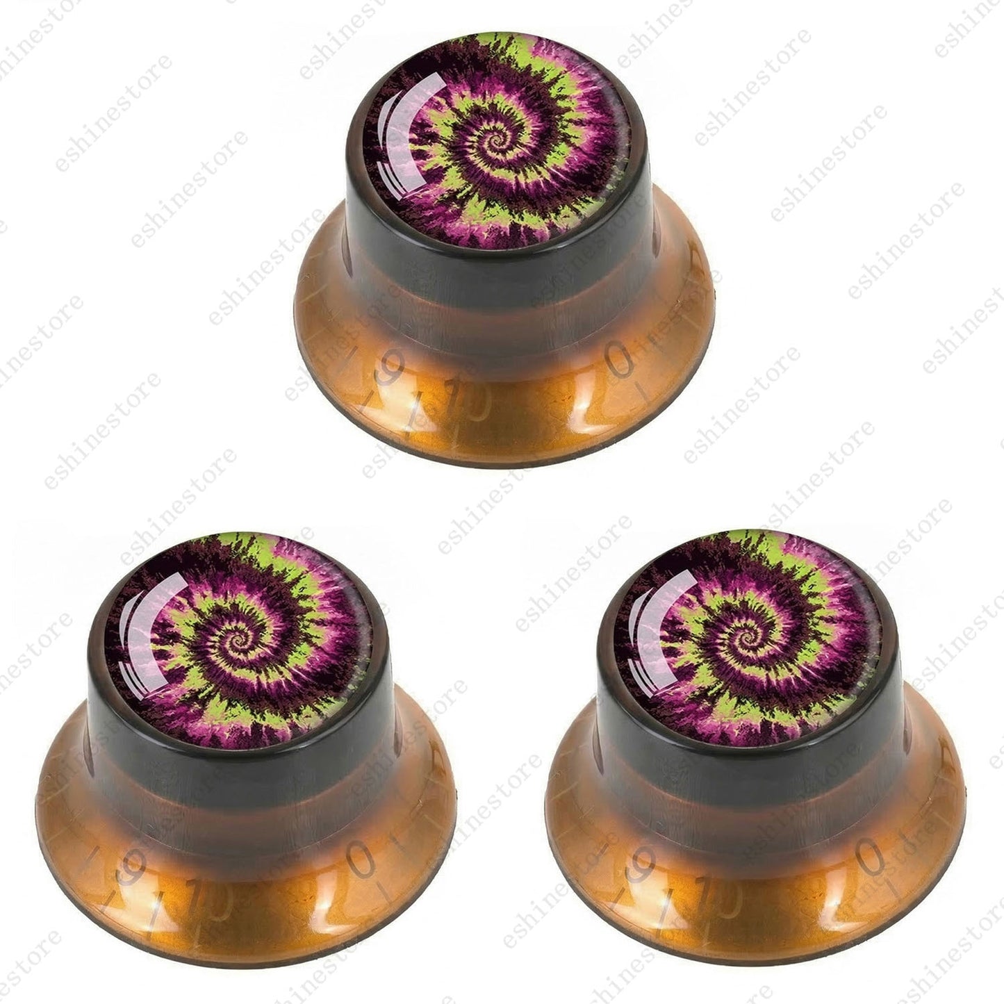 Guitar Reflector Knobs with Spiral Tie Dye Cap Top Hat Knob for Les Paul SG - 01