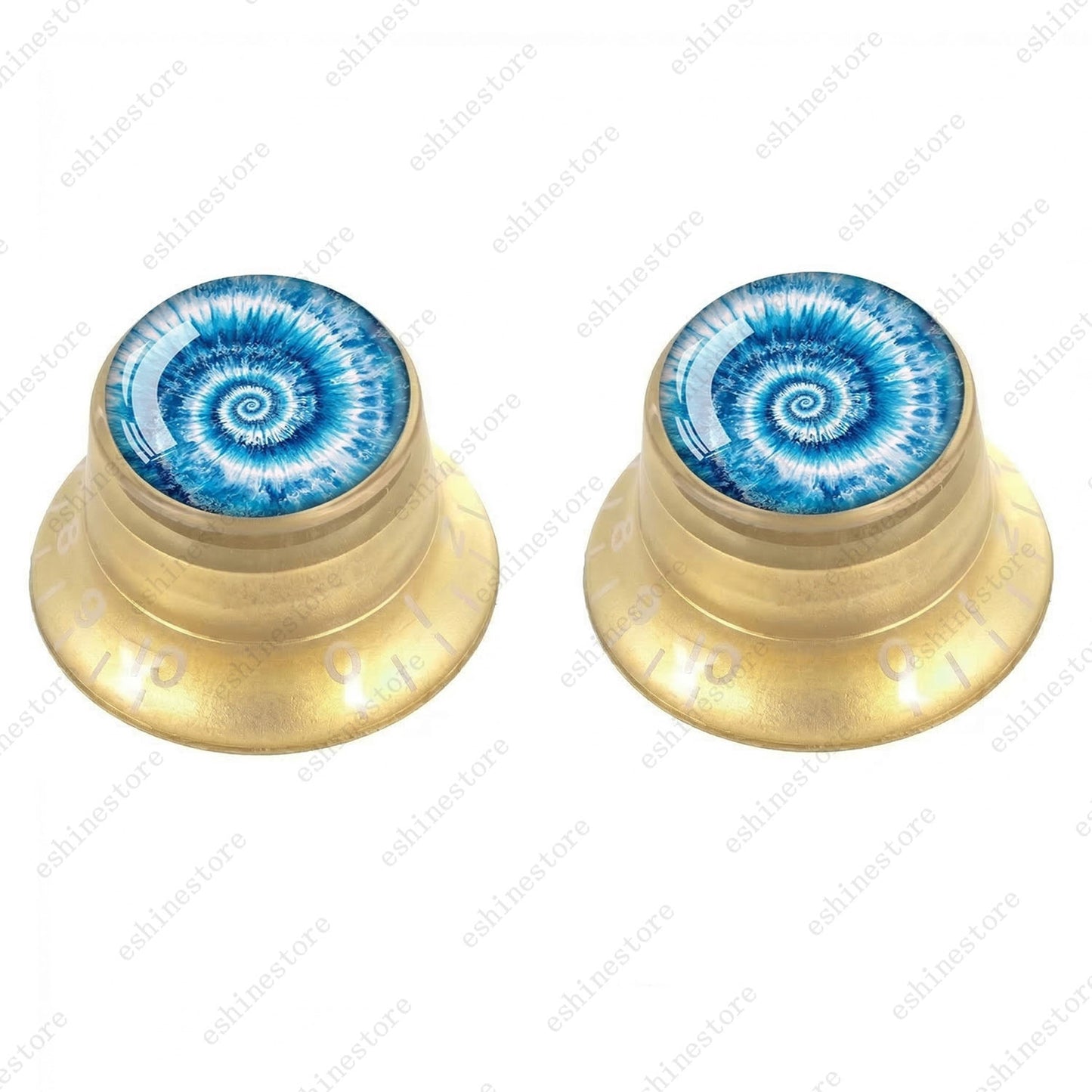 Guitar Reflector Knobs with Spiral Tie Dye Cap Top Hat Knob for Les Paul SG - 05