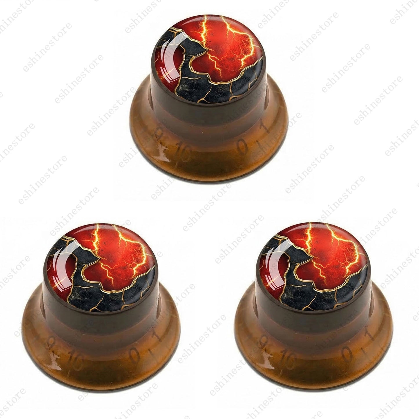 Guitar Reflector Knobs with Abstract Art Cap Top Hat Knobs for Les Paul SG - 10