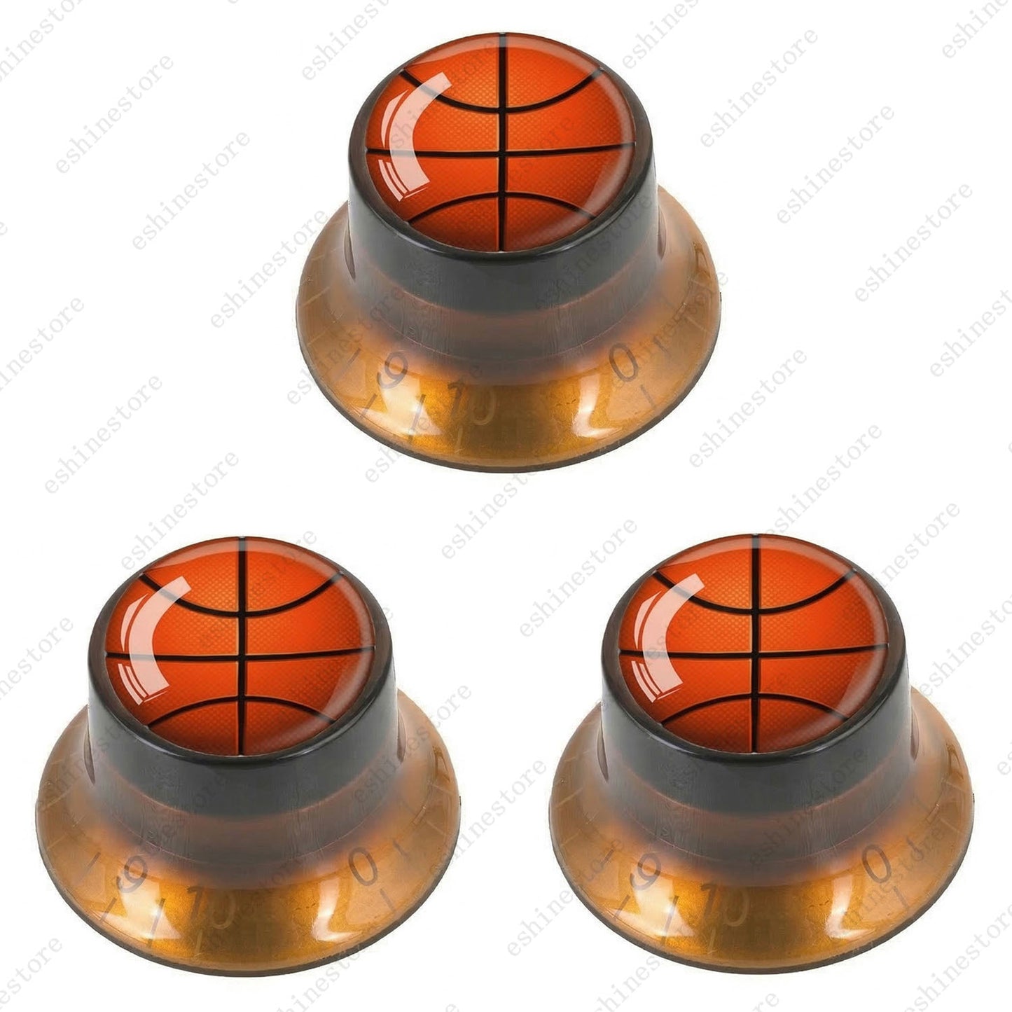 Guitar Reflector Knobs w/ Basketball Design Cap Top Hat Knobs for Les Paul SG