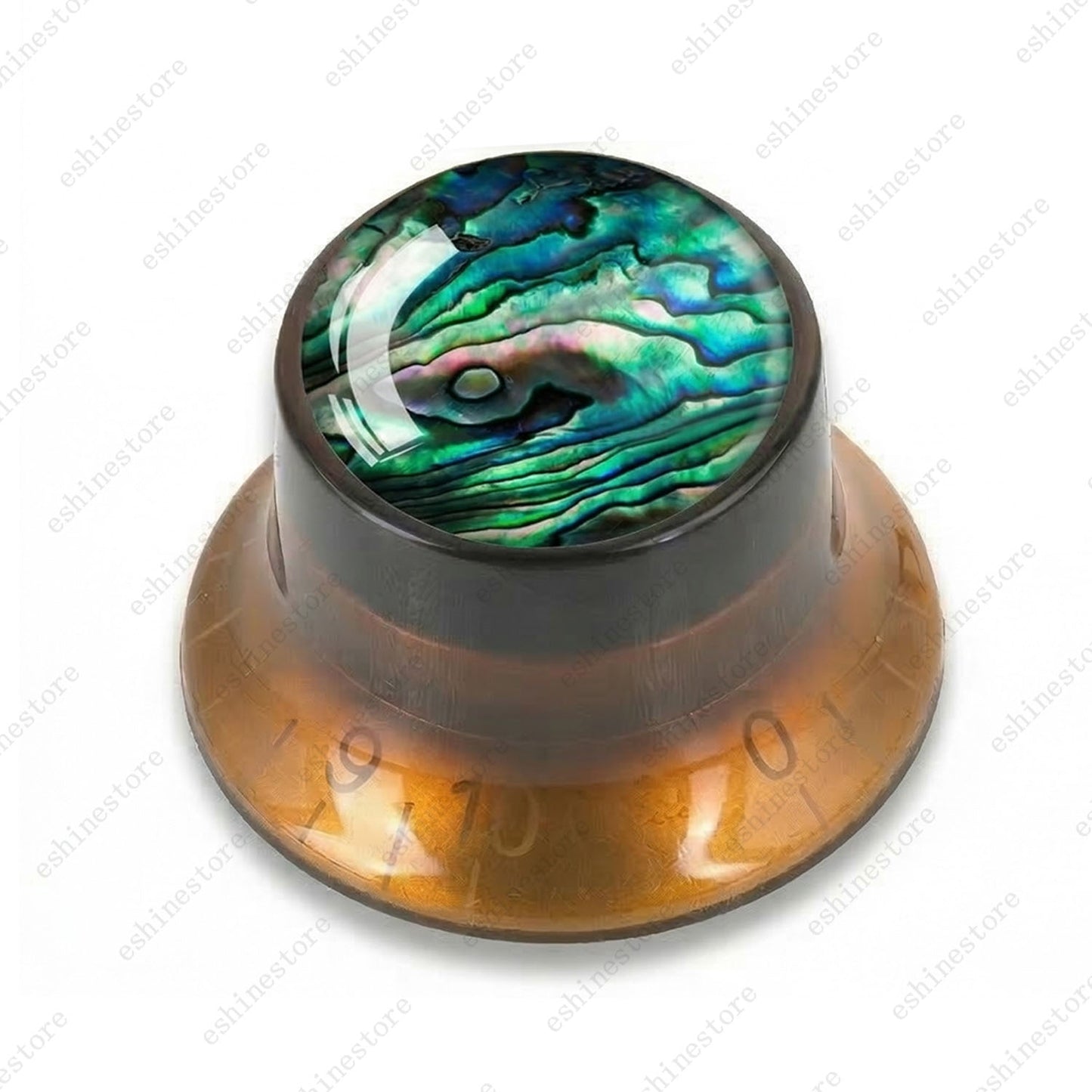 Guitar Reflector Knob with Seashell Pattern Cap Top Hat Knob for Les Paul SG -10