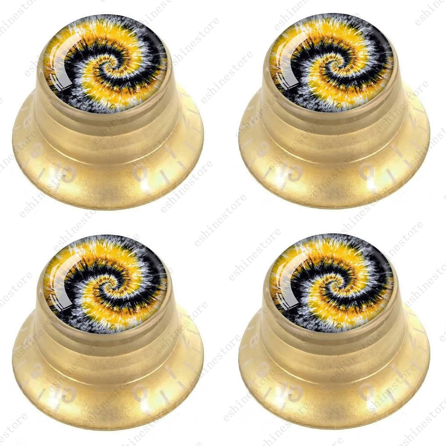 Guitar Reflector Knobs with Spiral Tie Dye Cap Top Hat Knob for Les Paul SG - 06