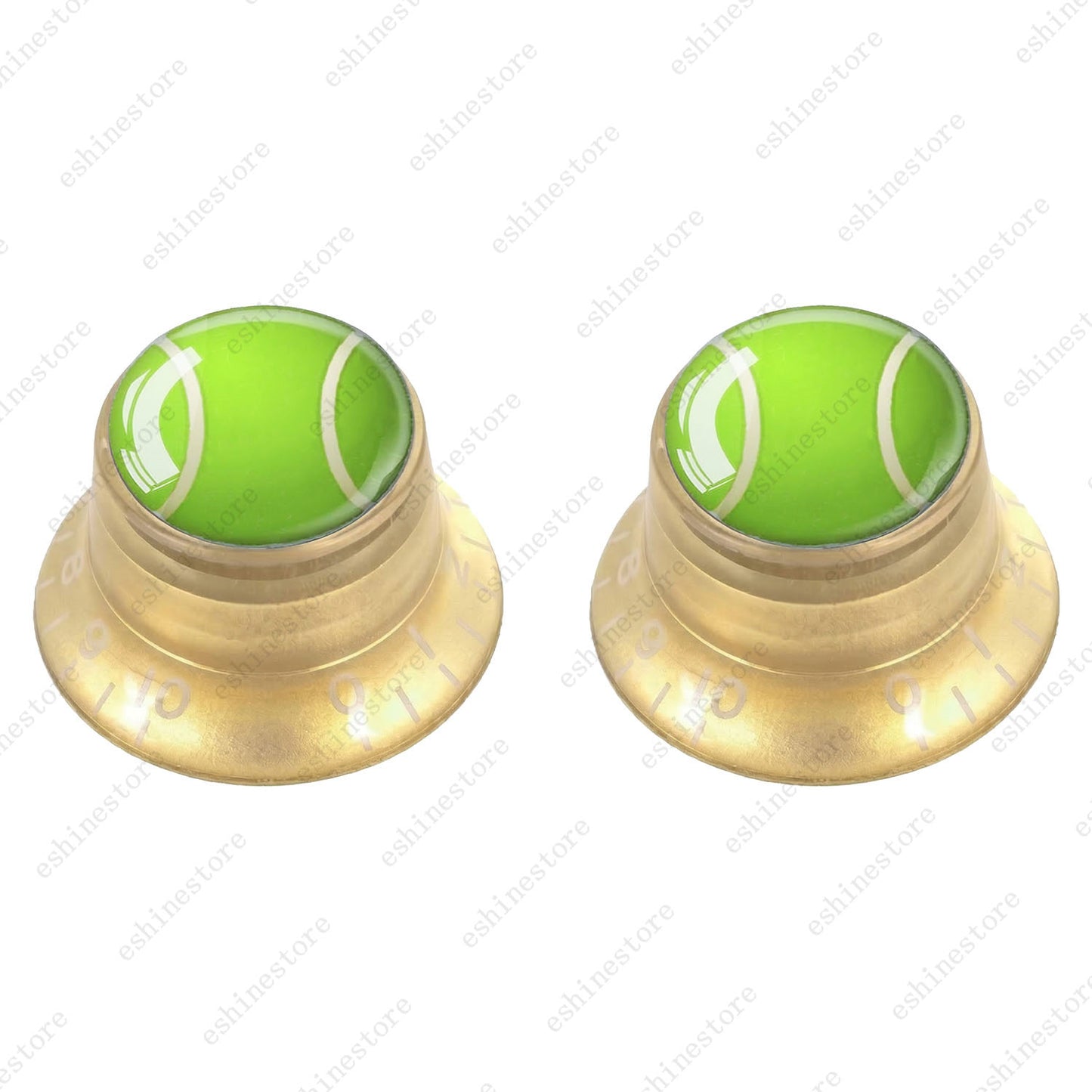 Electric Guitar Reflector Knob w/ Tennis Design Cap Top Hat Knob for Les Paul SG