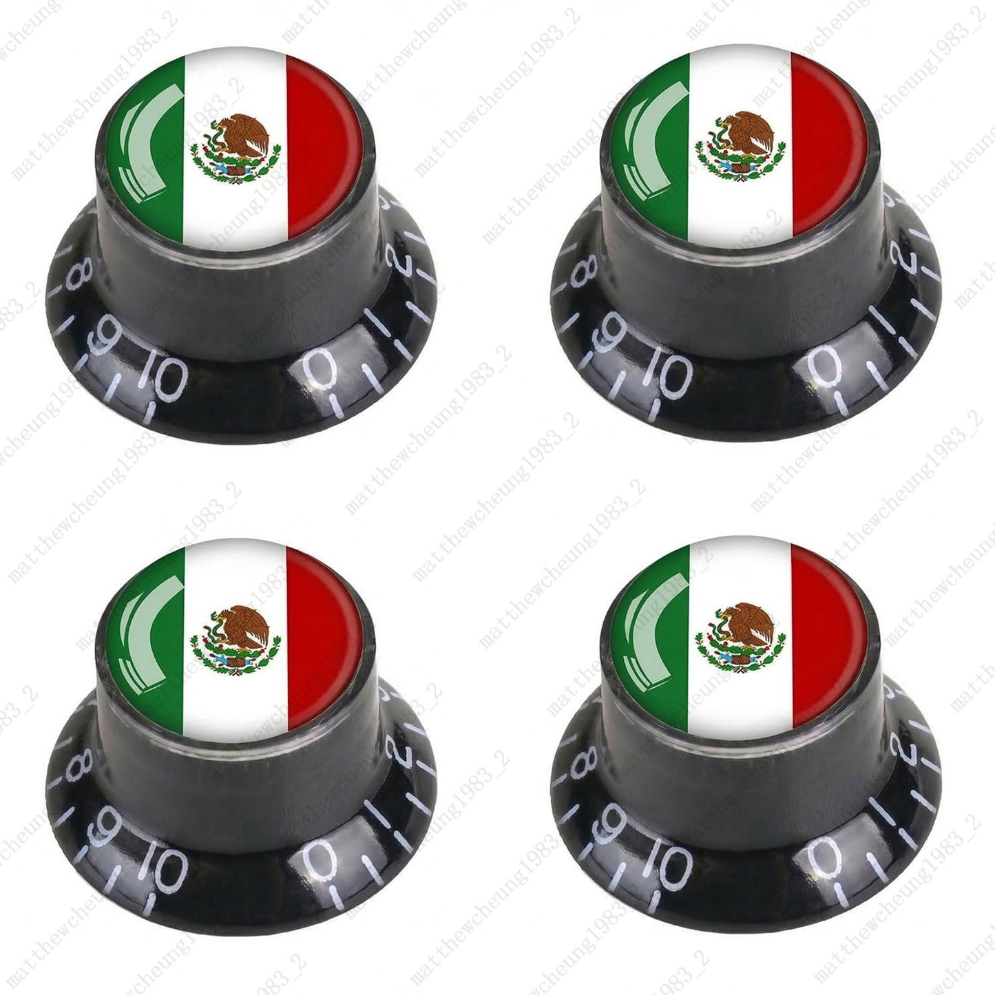 4Pcs Black Guitar Reflector Knos For Les Paul SG -10 National Flag Options