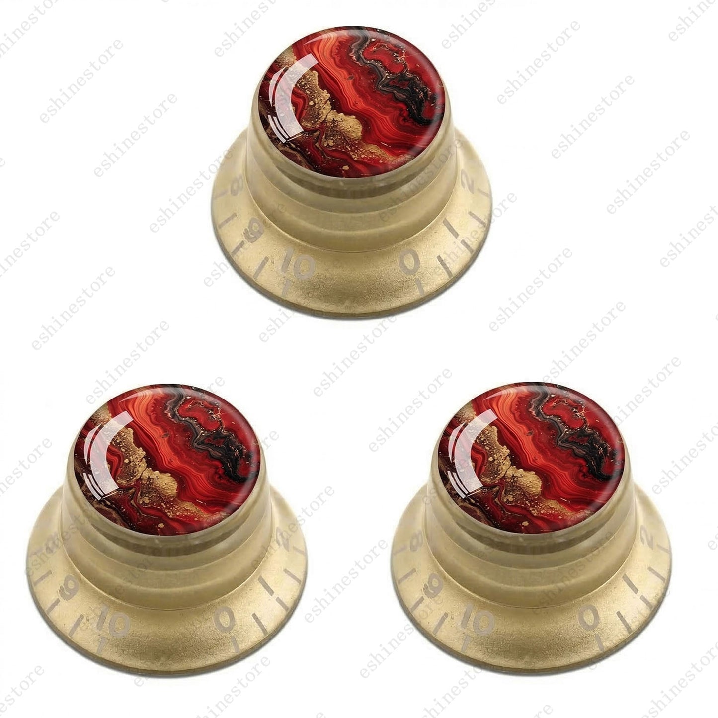 Guitar Reflector Knobs with Abstract Art Cap Top Hat Knobs for Les Paul SG - 08