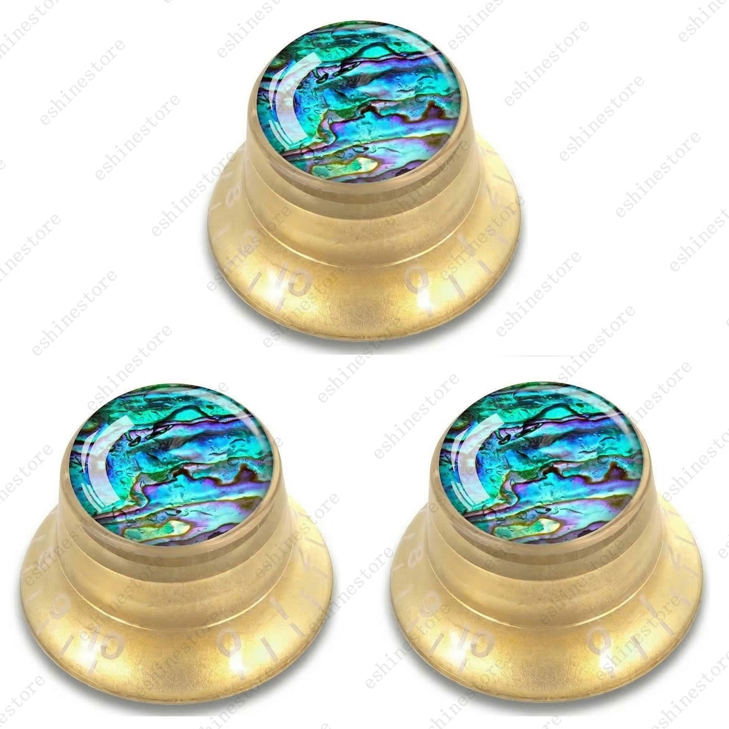 Guitar Reflector Knob with Seashell Pattern Cap Top Hat Knob for Les Paul SG -08