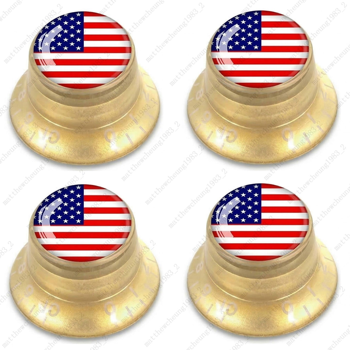 4Pcs Gold Guitar Reflector Knos For Les Paul SG -10 National Flag Options