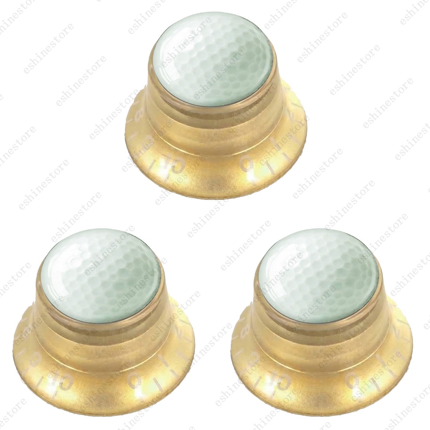 Electric Guitar Reflector Knobs w/ Golf Design Cap Top Hat Knobs for Les Paul SG