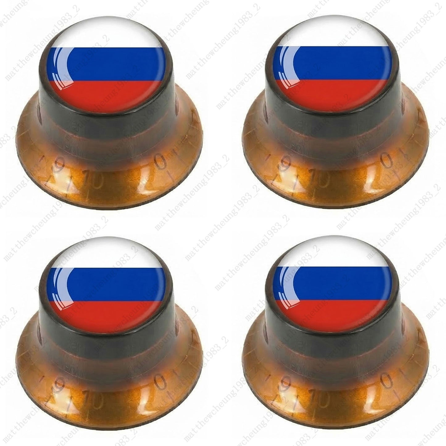 4Pcs Amber Guitar Reflector Knos For Les Paul SG -10 National Flag Options