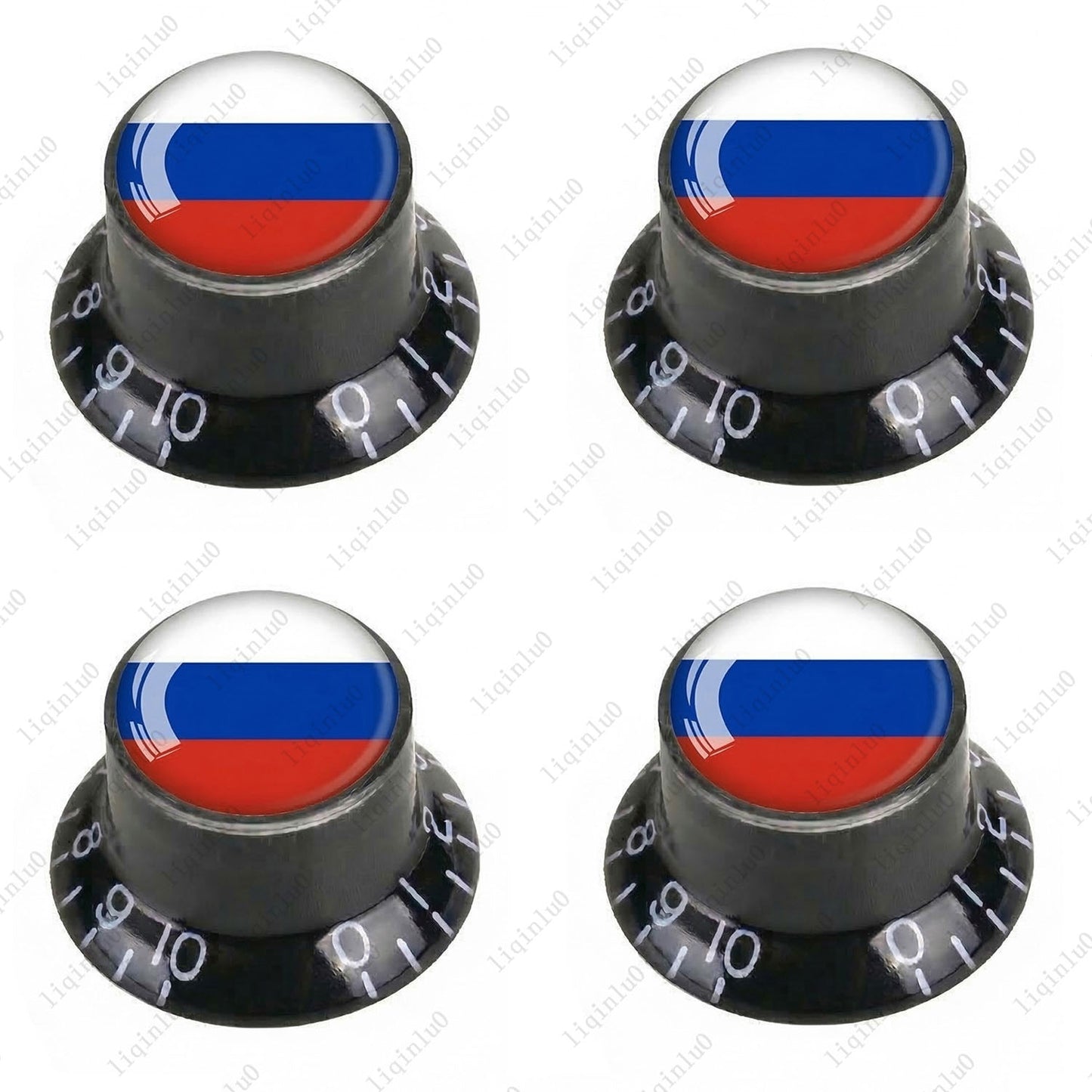 4Pcs Black Guitar Reflector Knos For Les Paul SG -10 National Flag Options